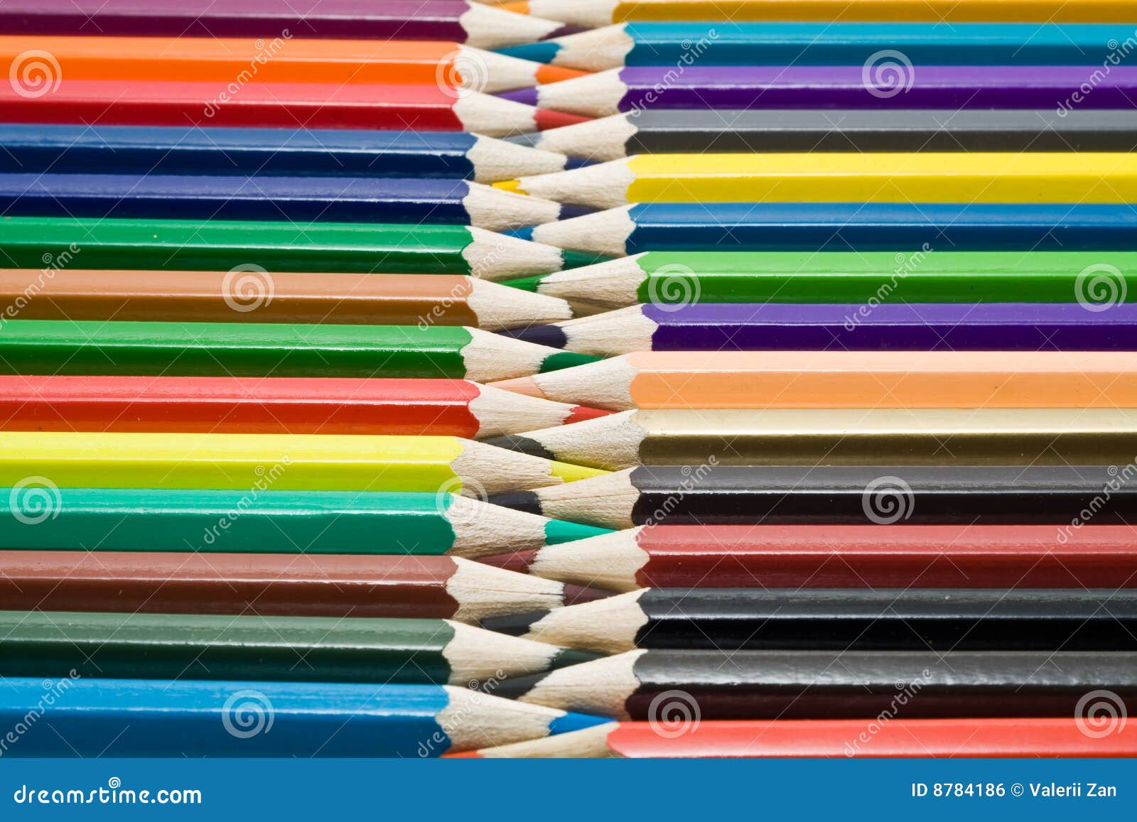 Pencils Opposite Each Other Stock Photo Image of drawing, brown 8784186