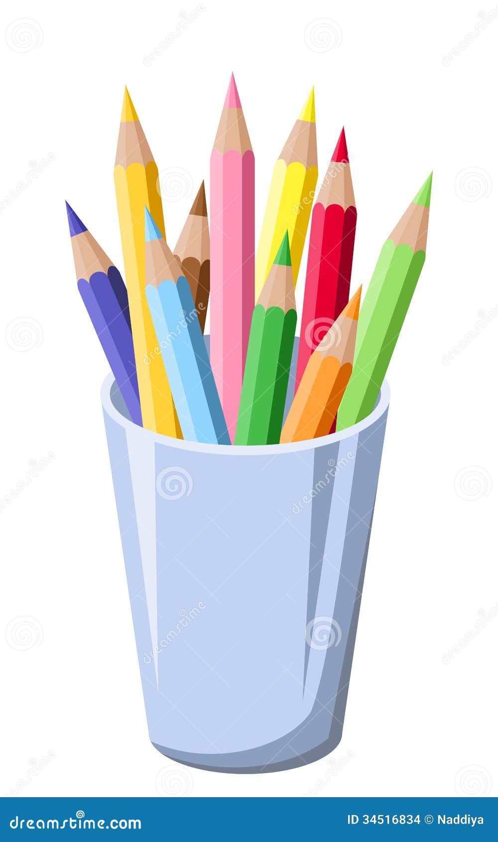 Pencils In A Pot. Stock Images - Image: 34516834