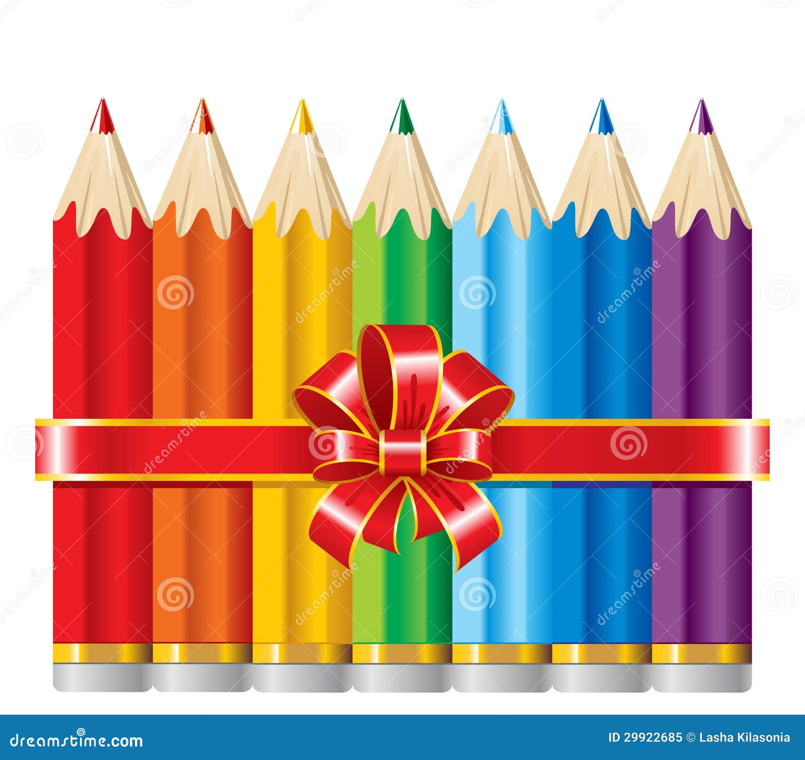 Pencils with Ribbon stock illustration. Illustration of cutout 29922685