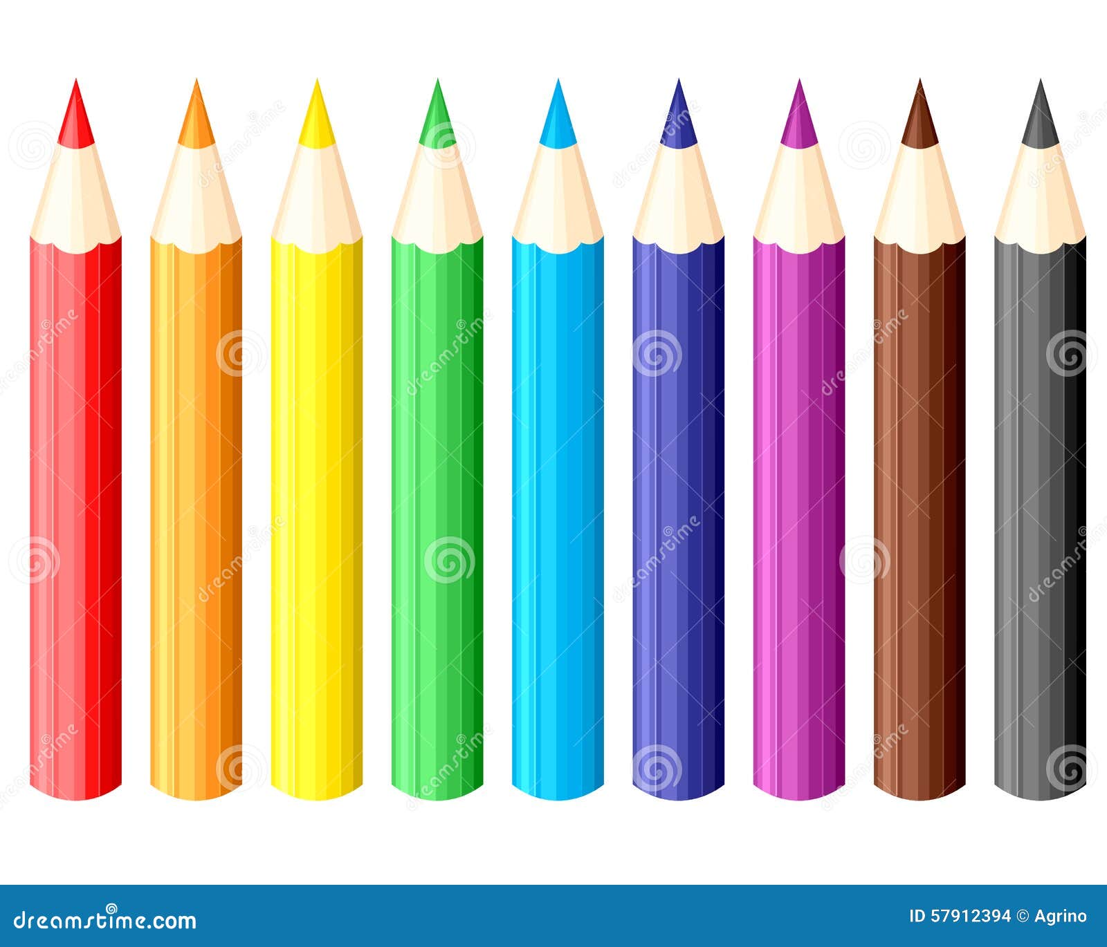 Pencils set stock vector. Illustration of color, colored - 57912394