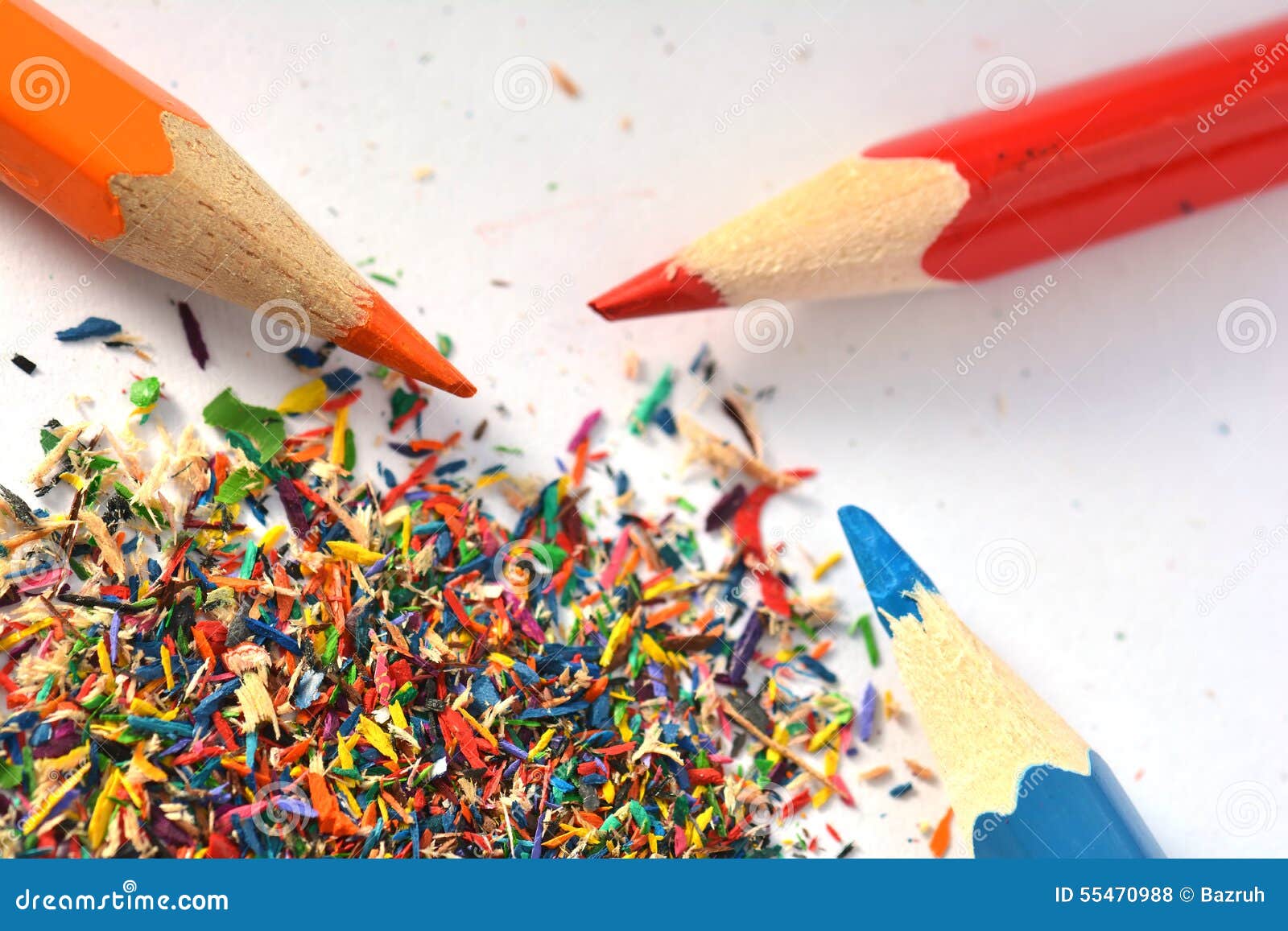 Pencils Sharpening, Shavings Stock Photo Image of colored, high 55470988
