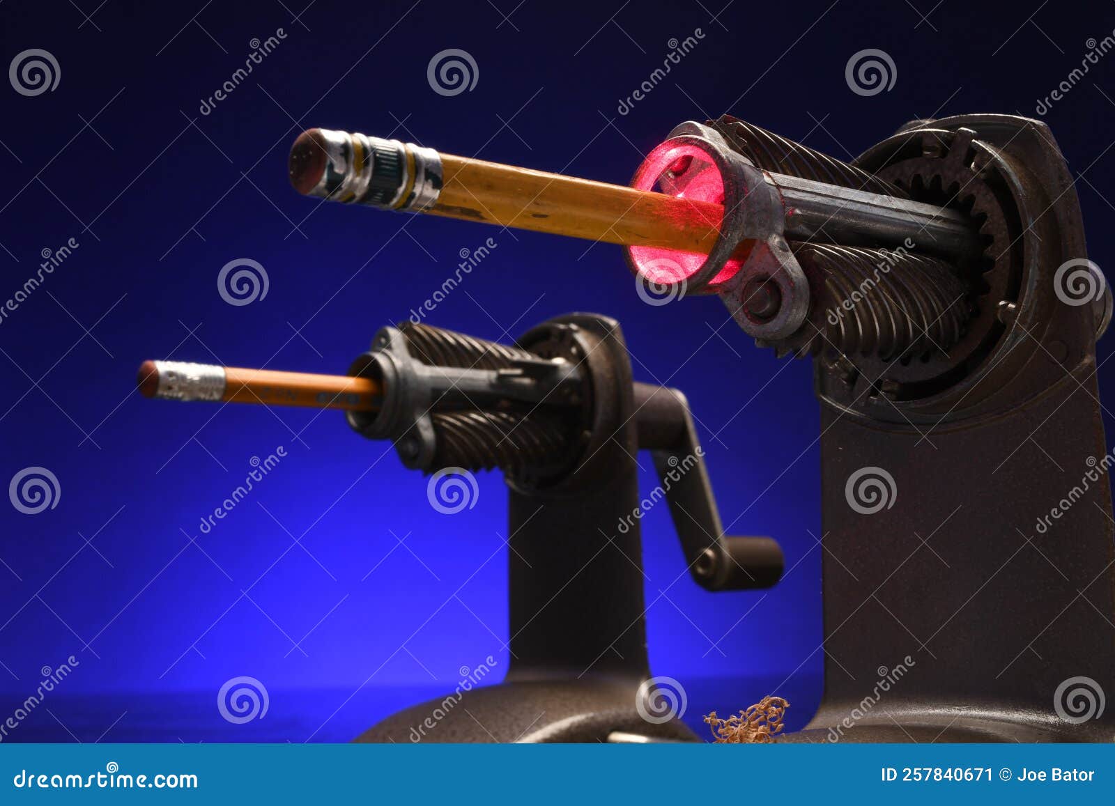 Pencils in Uncovered Pencil Sharpeners Stock Image Image of gearing