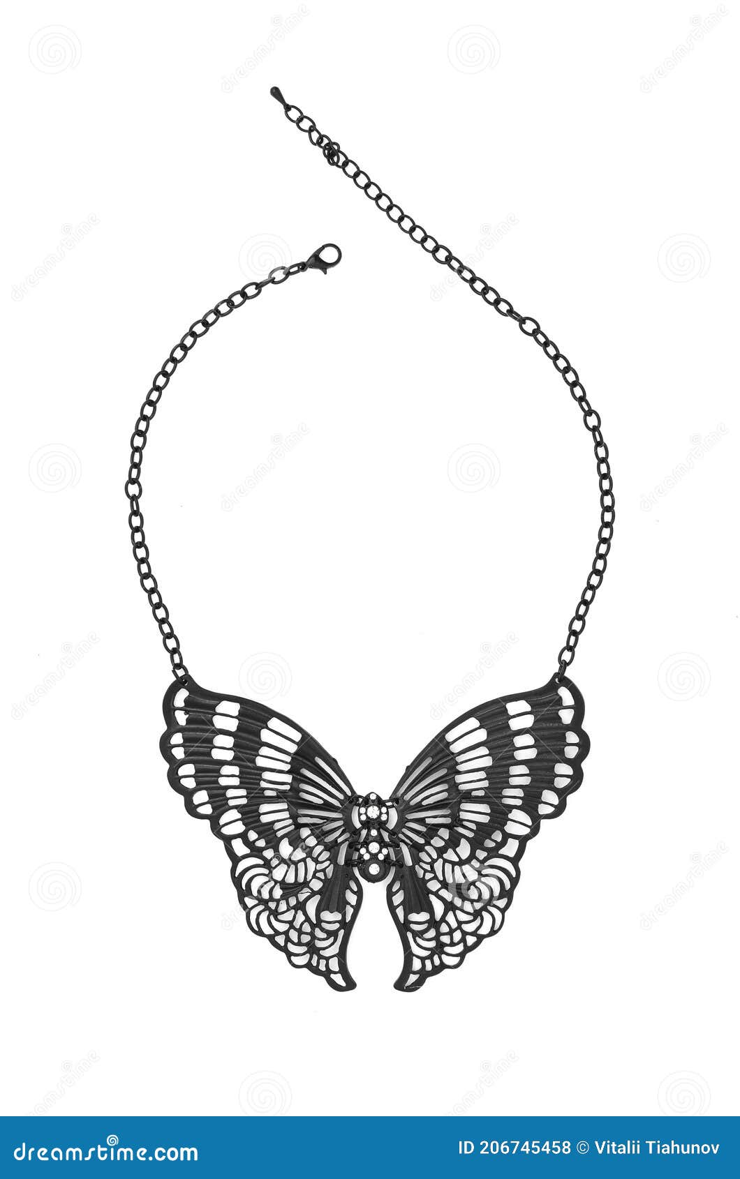Pendant with Butterfly Isolated on White Stock Photo - Image of ...
