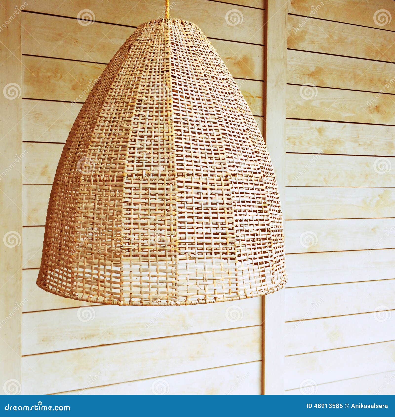 Pendant Light with Wicker Lampshade Stock Photo Image of design, decor 48913586