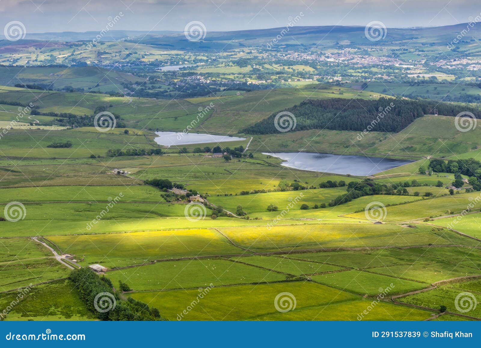 Pendle Hill, Lancashire View from the Top. Stock Image Image of