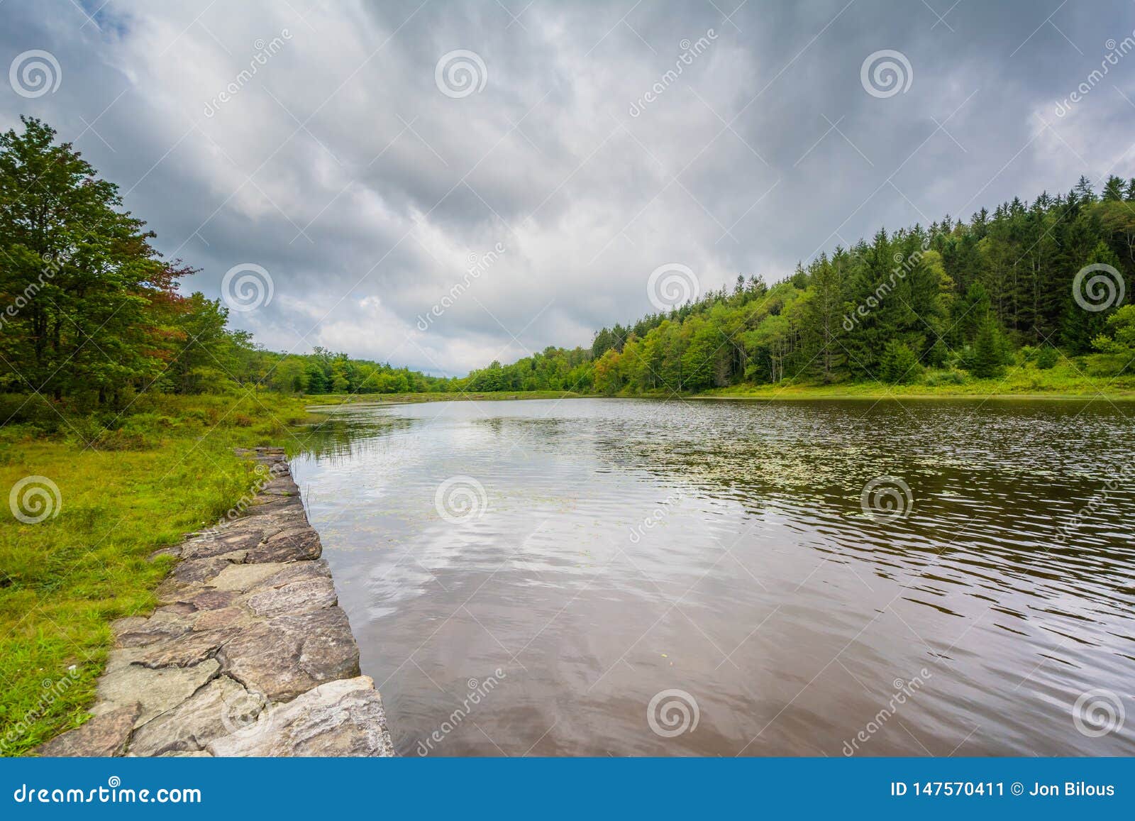 Pendleton Lake, at Blackwater Falls State Park, West Virginia Stock