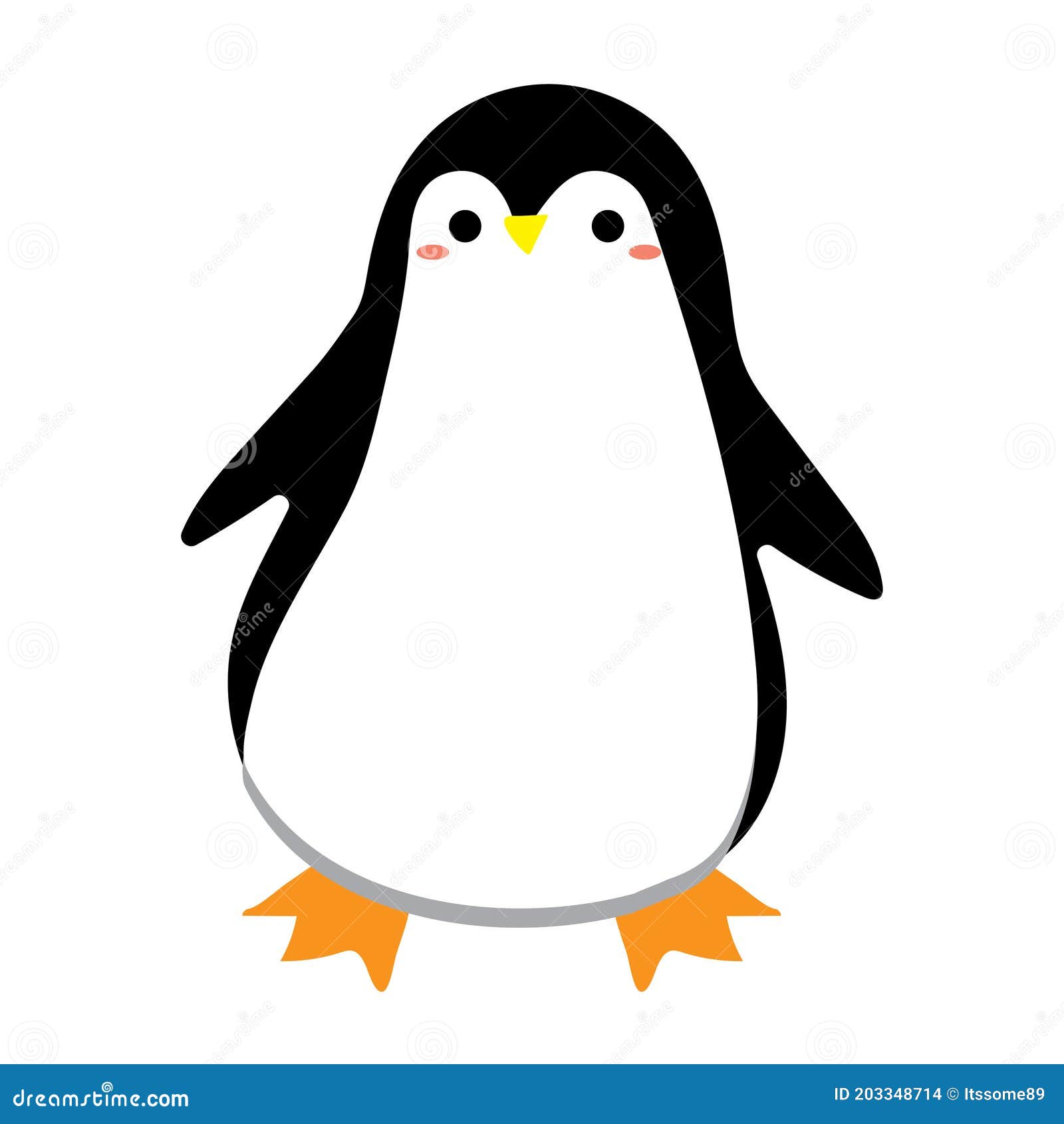 Cute Penguin in White Background. Simple Vector for Stickers, Wallpaper  Stock Vector - Illustration of wallpaper, background: 203348714