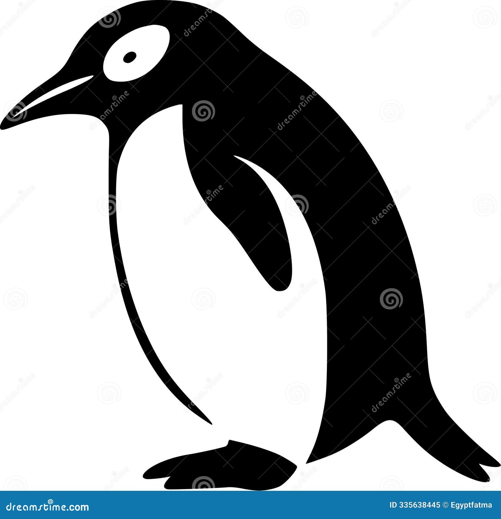 penguin - black and white  icon -  