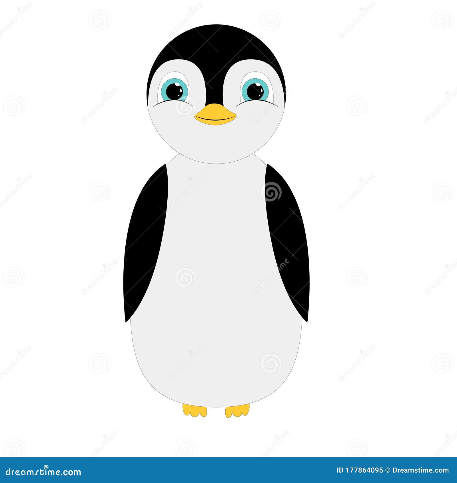 Penguin. Funny Cartoon Penguin. Isolated on a White. Stock Vector -  Illustration of children, vector: 177864095