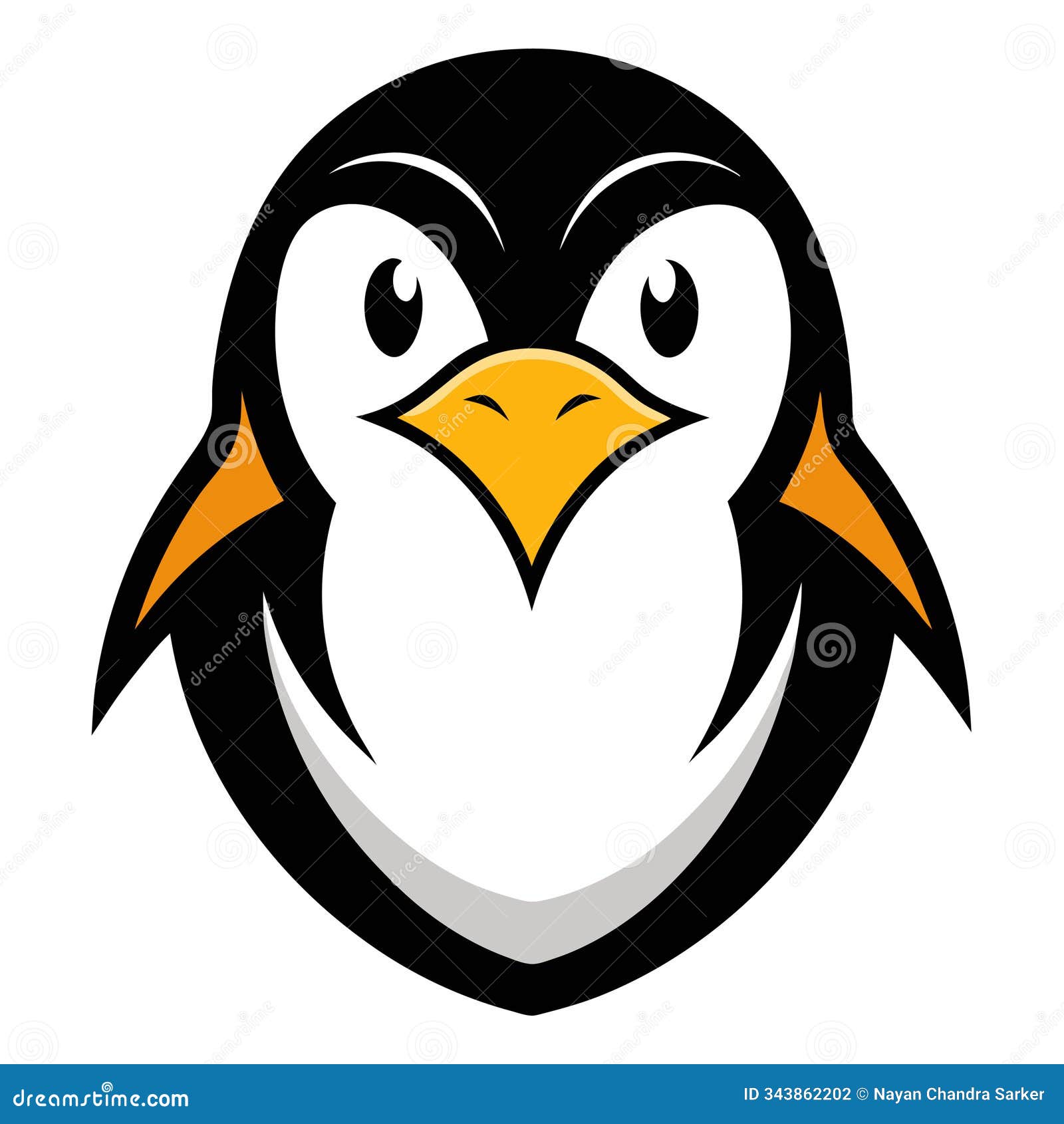 penguin head mascot logo  art
