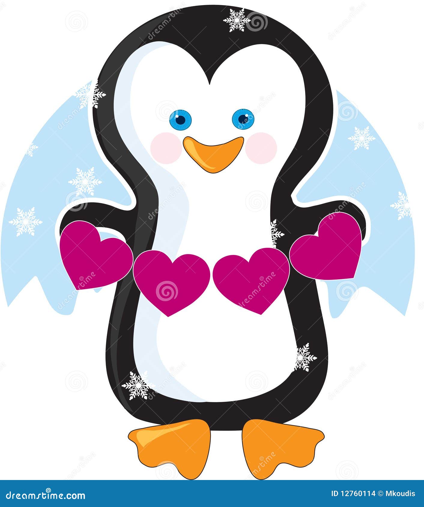 Penguin Heart stock vector. Illustration of valentine - 12760114