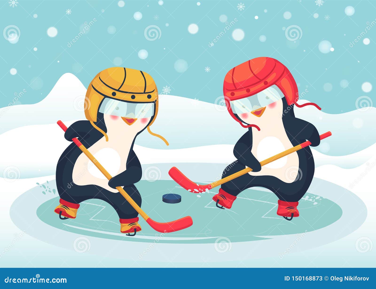 Зима иллюстрация хоккей