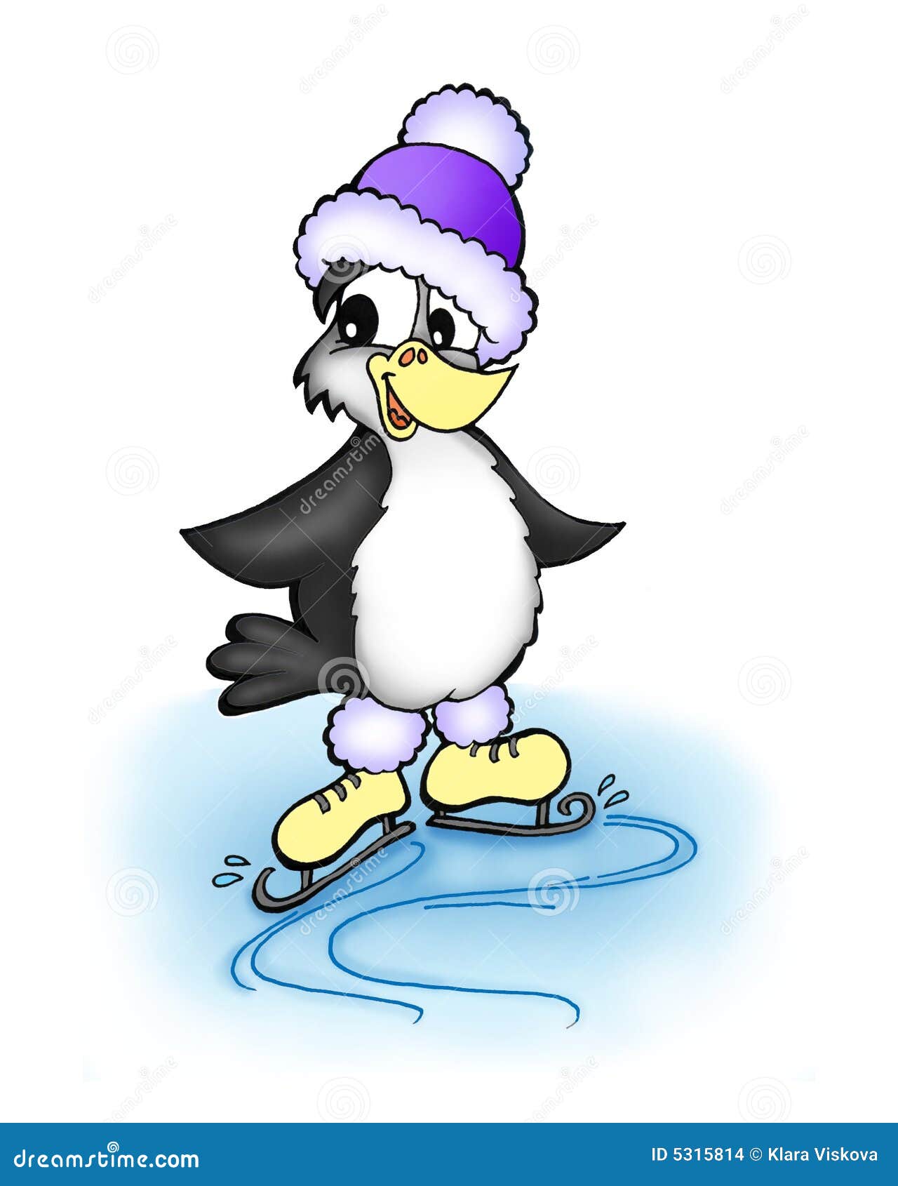 Penguin skater stock illustration. Illustration of cold 5315814