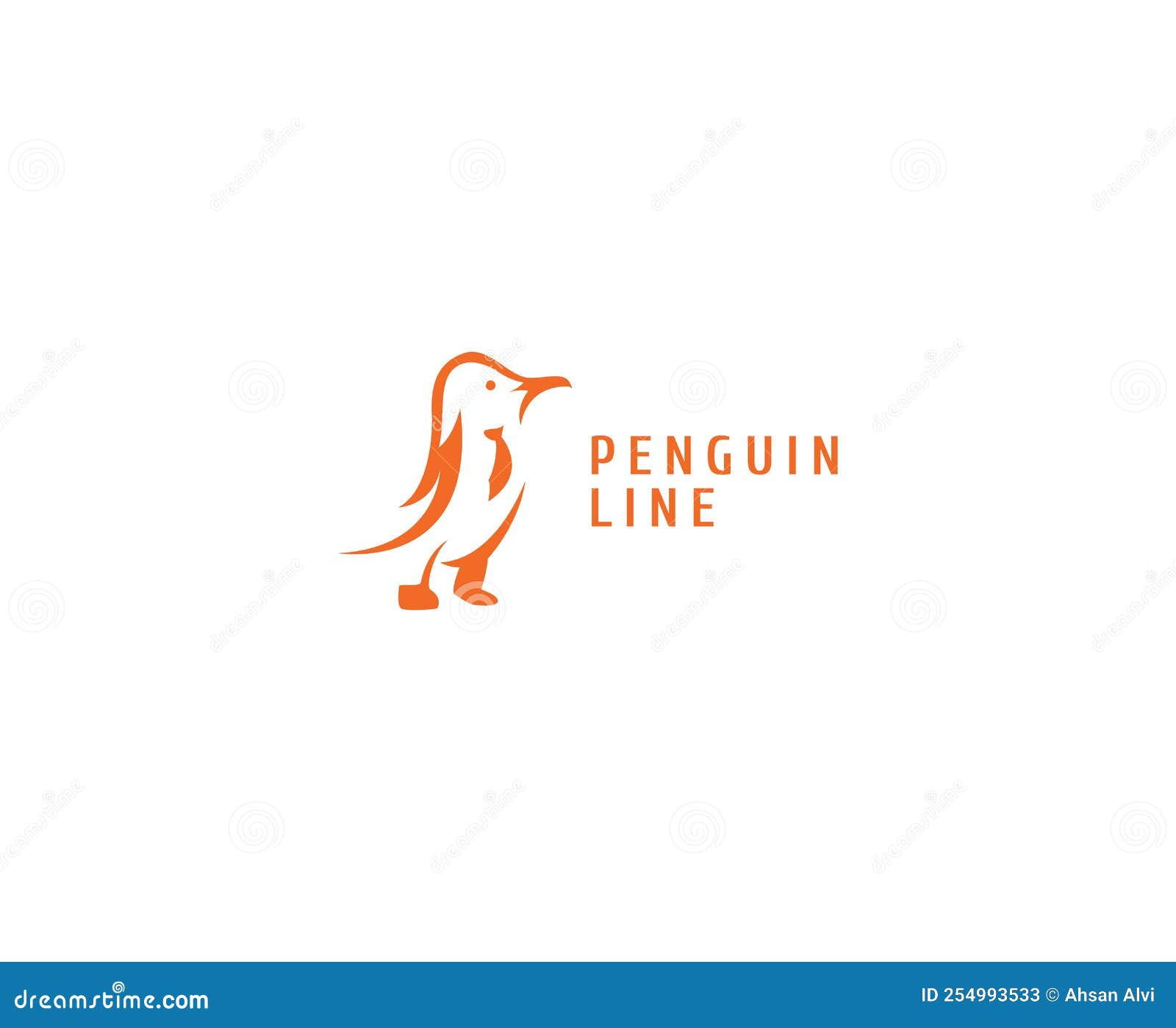 Penguin with Tie Vector Logo Design. Stock Vector Illustration of