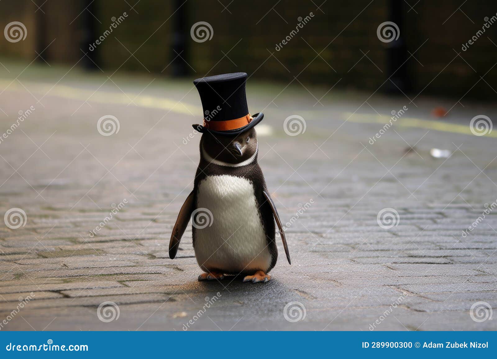 A Penguin Wearing a Top Hat Stock Illustration Illustration of animal