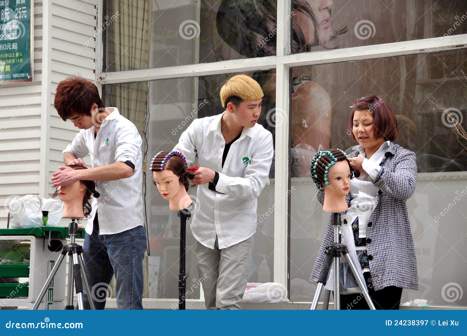 Pengzhou, China Apprentice Hair Stylists Editorial Photography Image