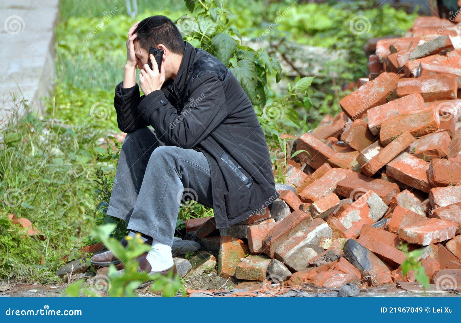 Pengzhou, China Man Using Cellphone Editorial Stock Image Image of