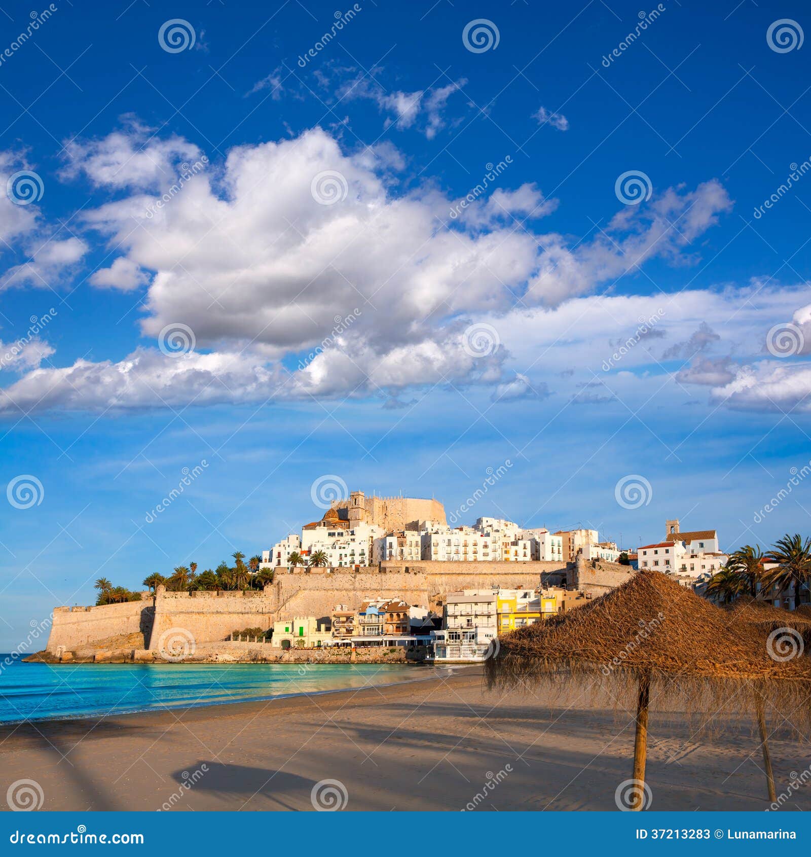 peniscola castle and beach in castellon spain