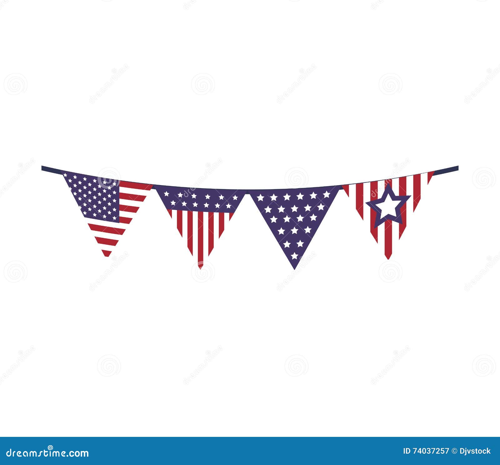 Pennant and Flag Icon. USA Design. Vector Graphic Stock Illustration ...