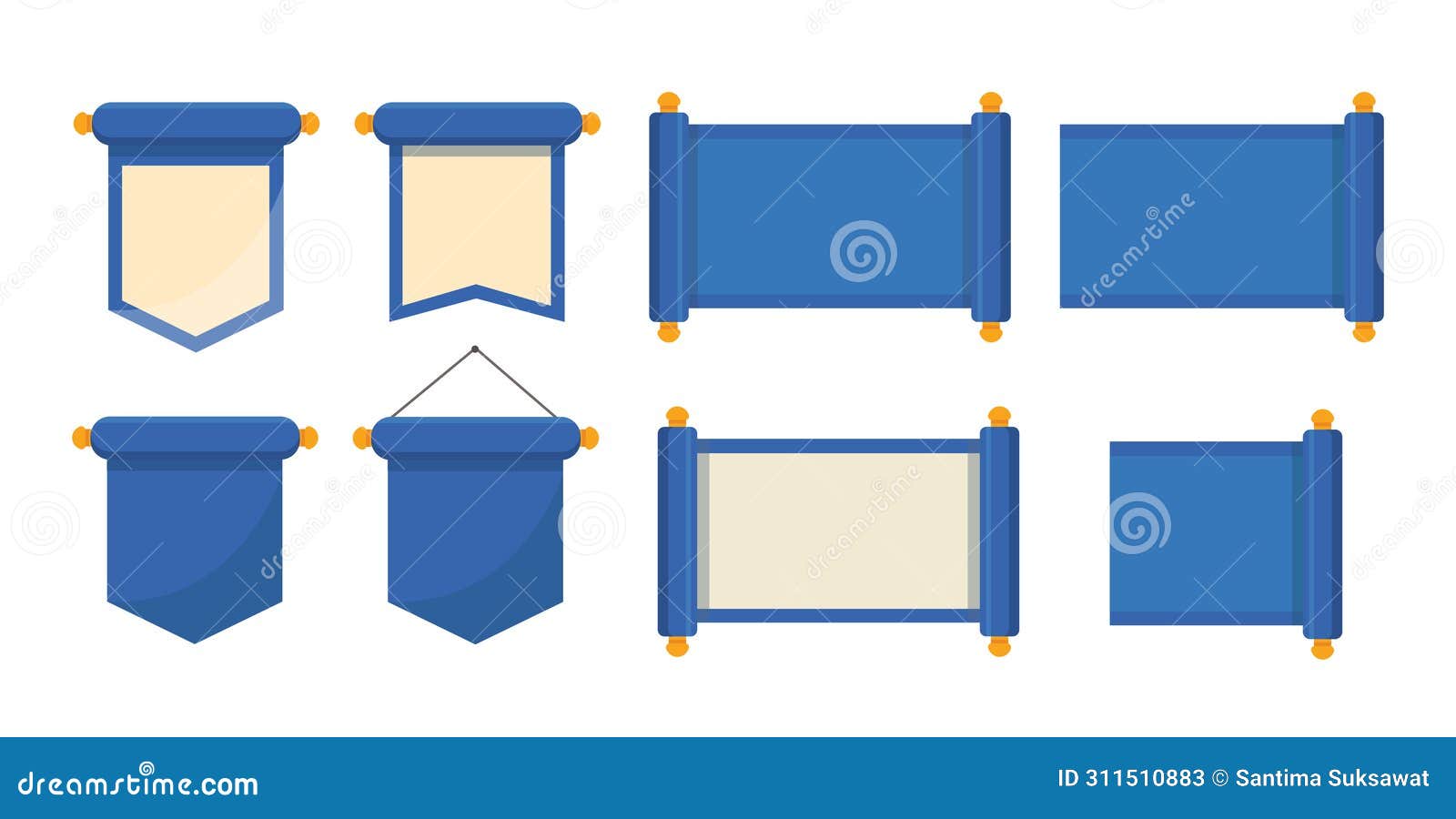 Pennant Template Flags Hanging Vector Illustration Stock Vector ...