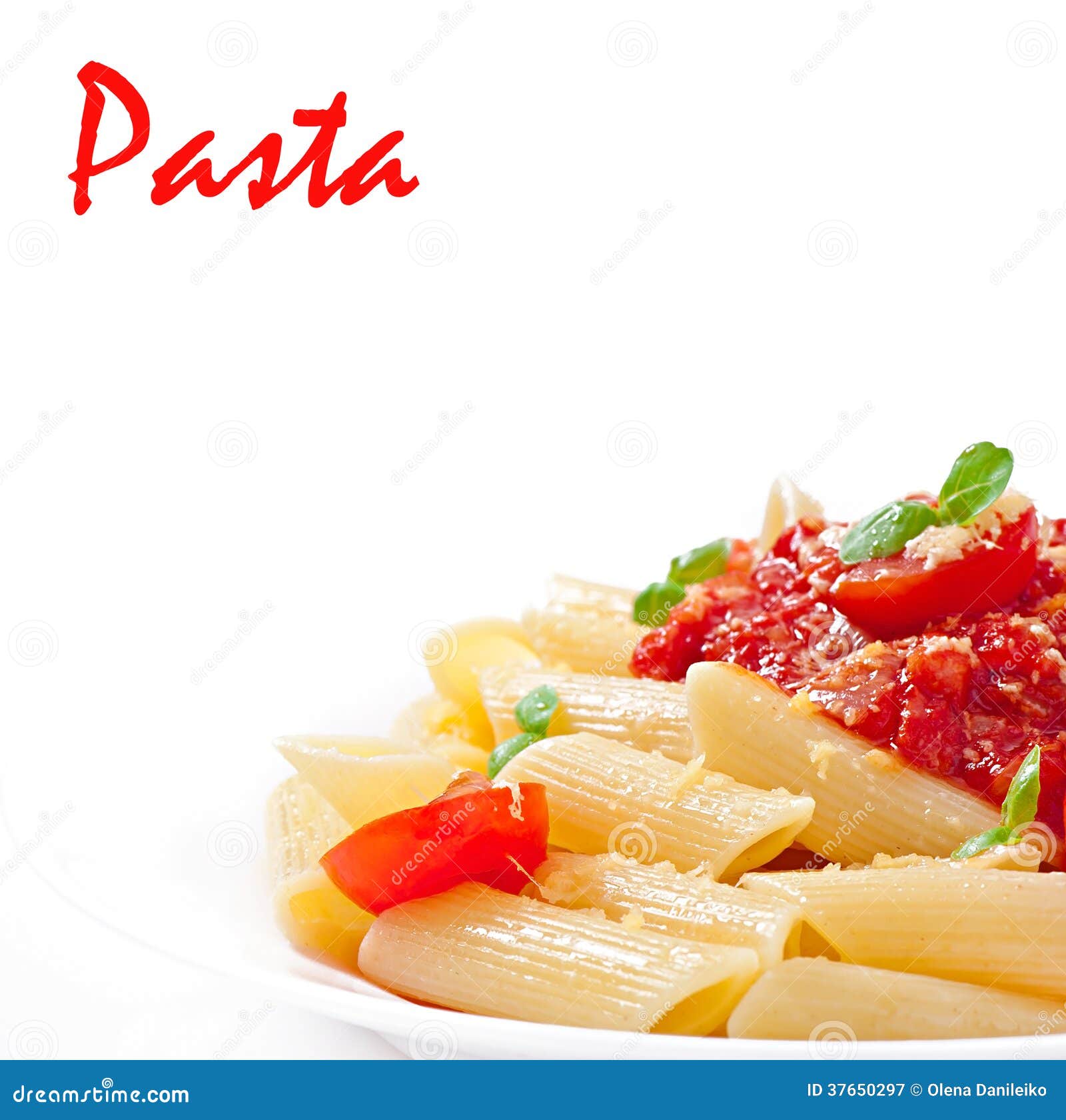 Penne pasta stock image. Image of diet, sauce, cheese 37650297