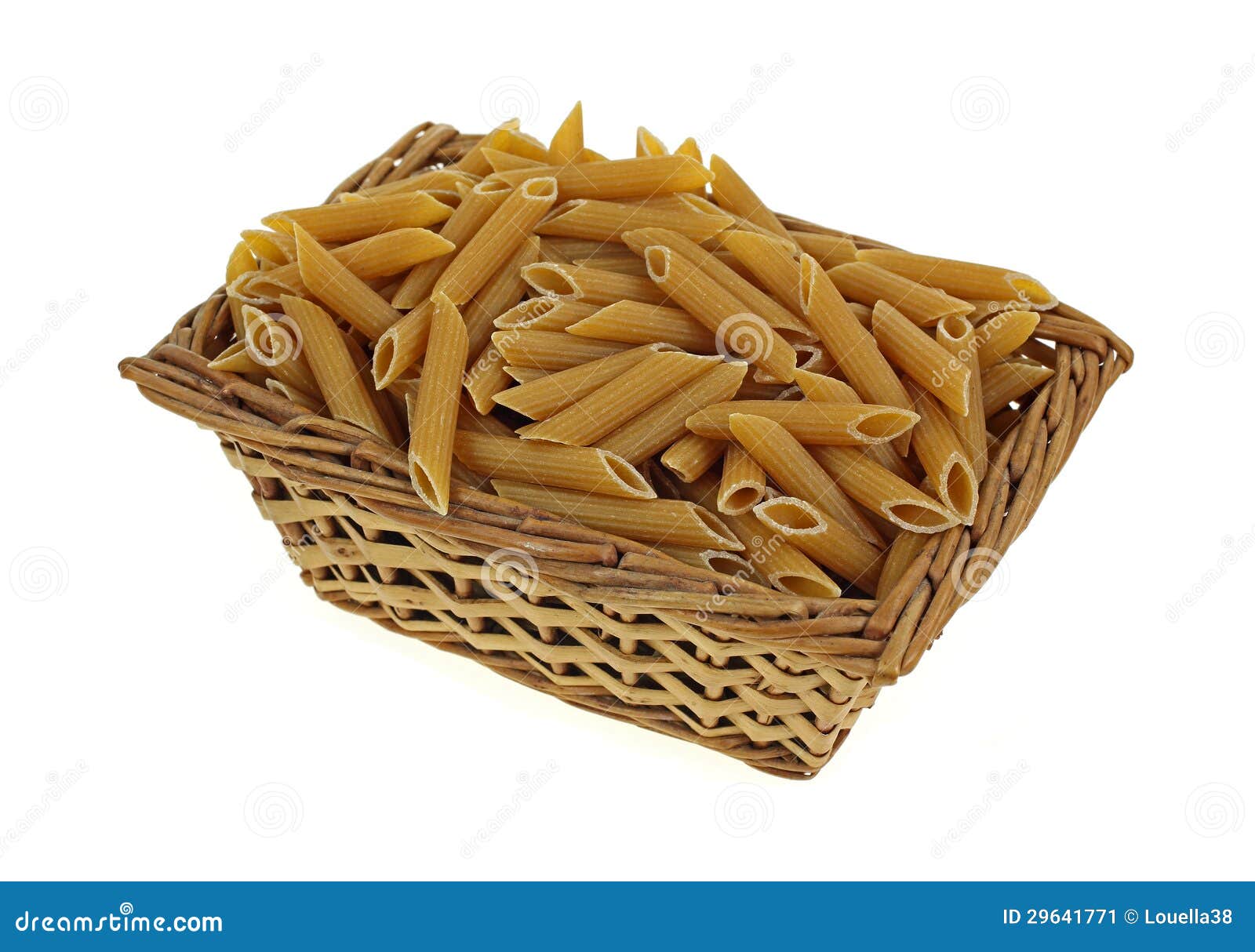 Penne Pasta in Basket stock image. Image of uncooked 29641771