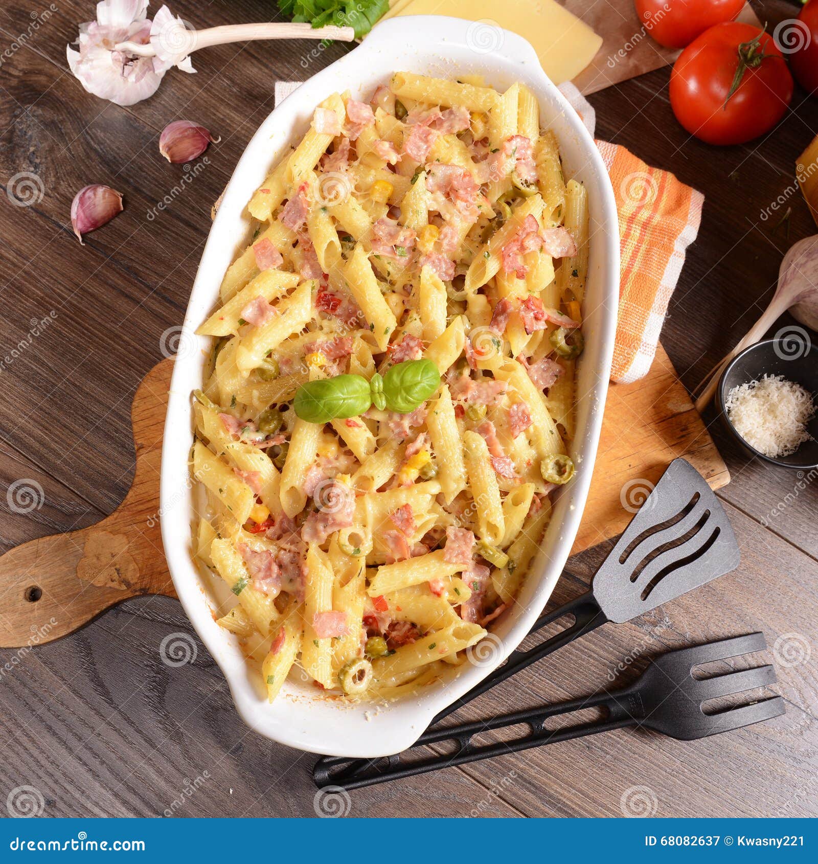 Penne Pasta Casserole with Cheese Stock Image Image of dish, meal