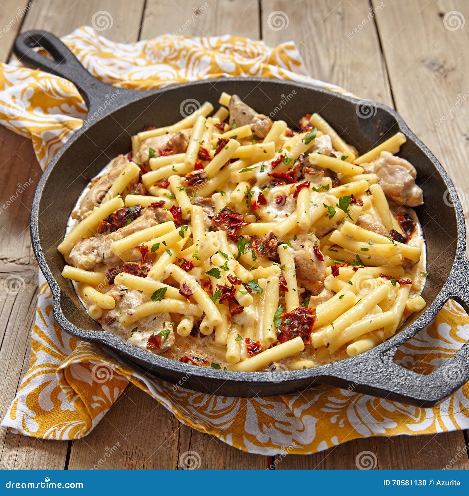 Penne Pasta with Chicken and Cream Sauce Stock Photo - Image of penne