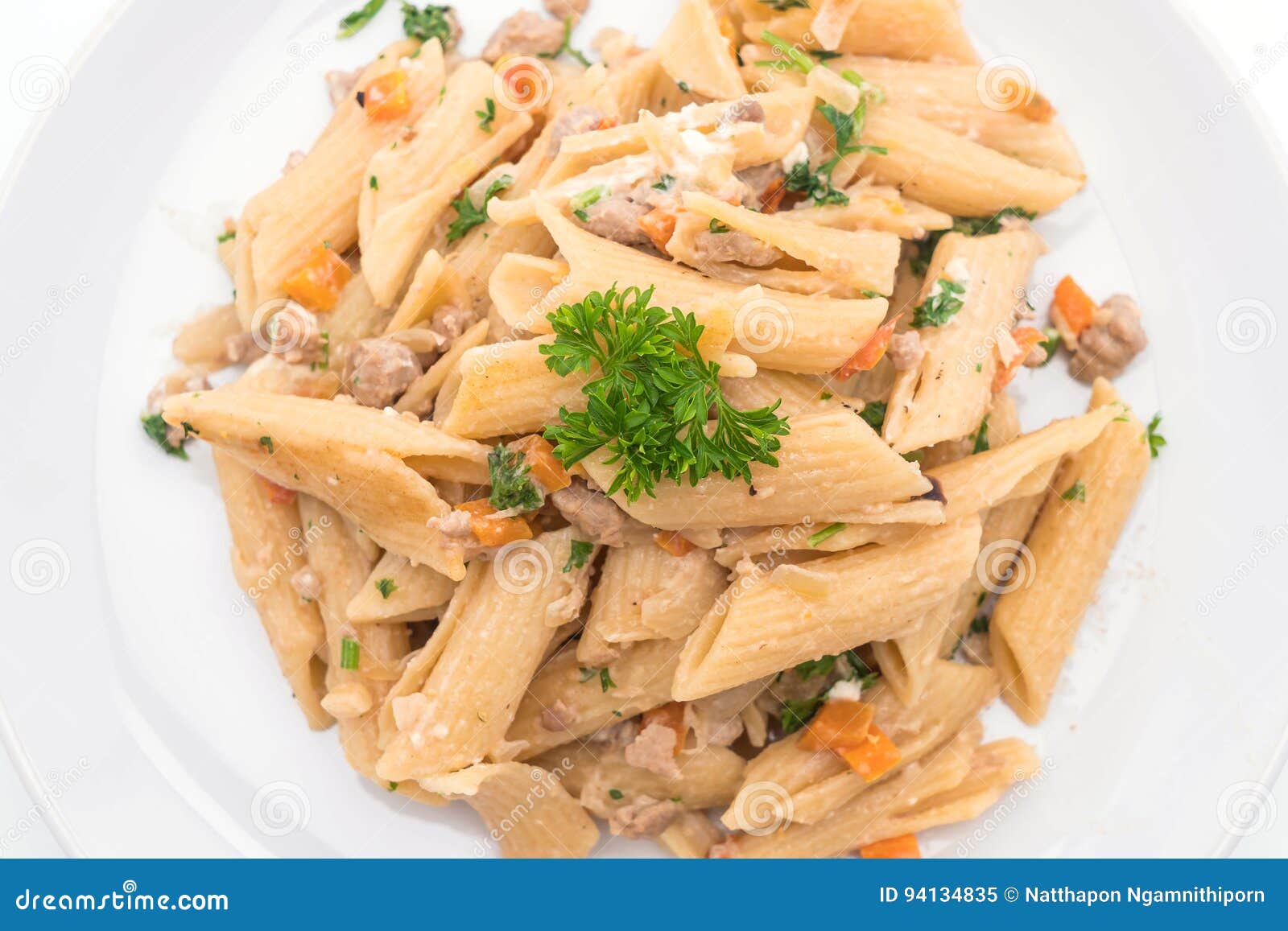 Penne pasta cream cheese stock image. Image of delicious 94134835