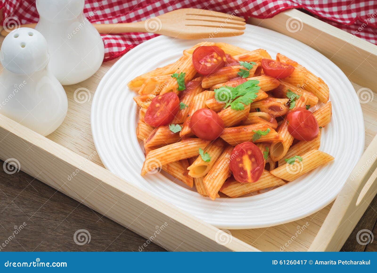 Penne Pasta in Tomato Sauce on Plate Stock Image - Image of restaurant