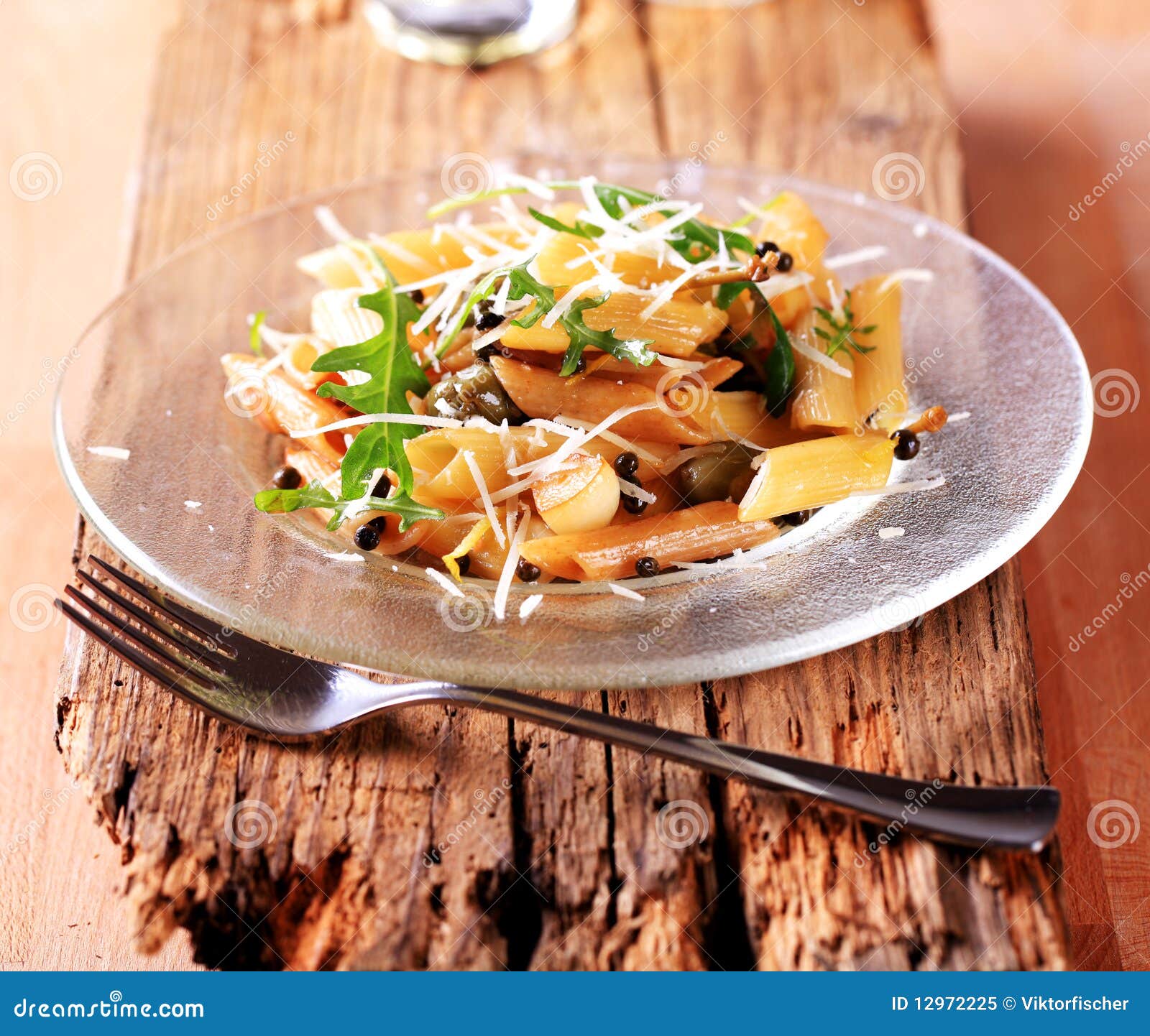 Penne with Pickled Peppercorns and Capers Stock Image Image of