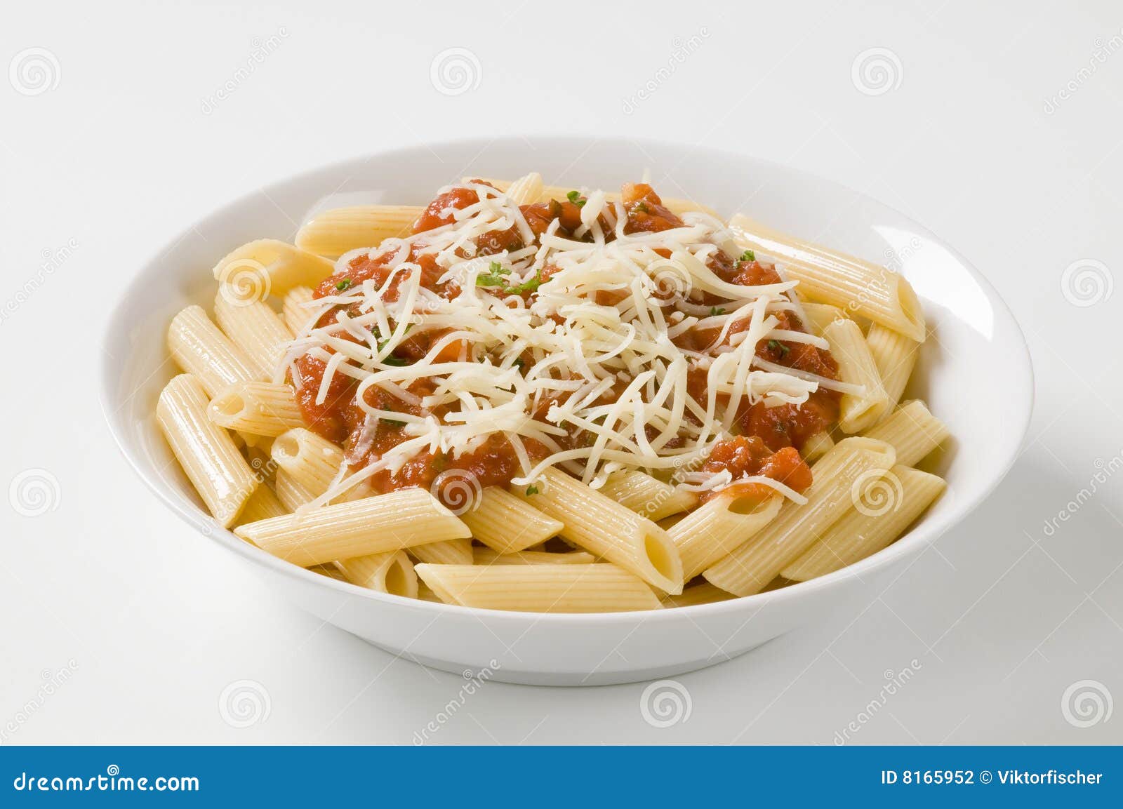 Penne with Tomato Sauce and Cheese Stock Photo - Image of main, healthy