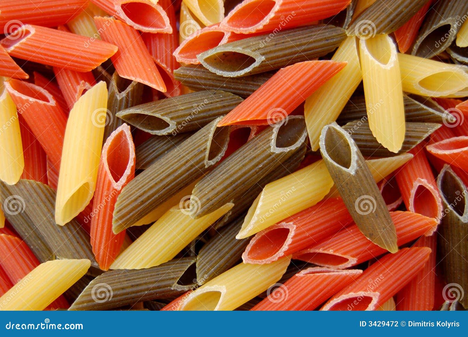 Penne tricolore pasta stock photo. Image of lunch, tricolore 3429472