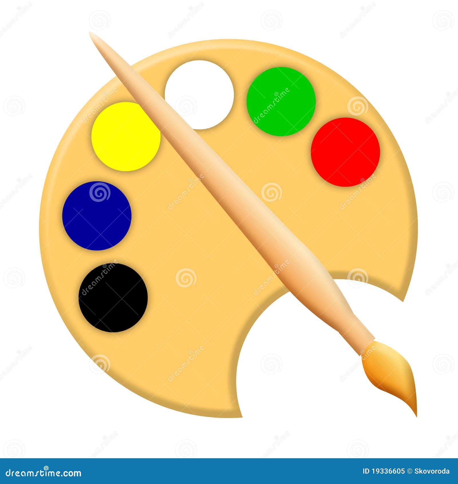 Pennello e gamma di colori illustrazione di stock. Illustrazione di