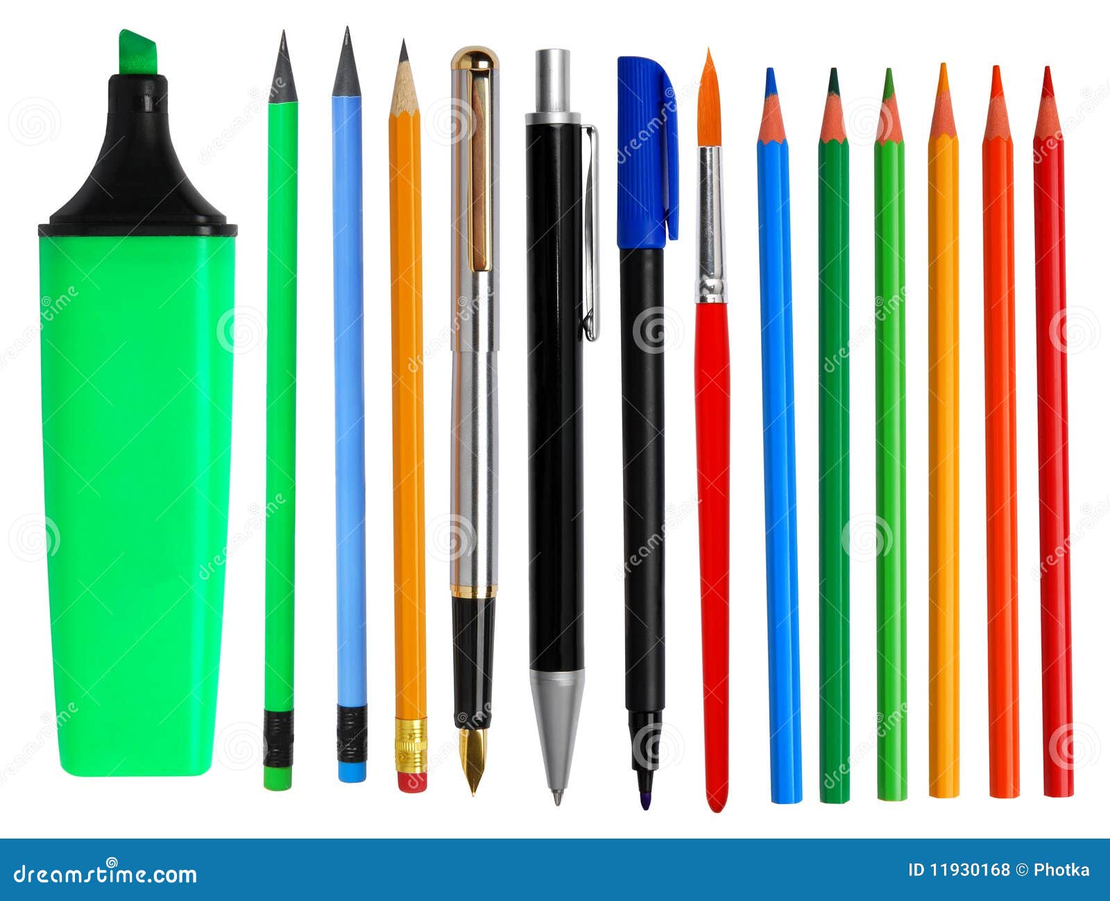 Pennen en potloden stock of werk, scherp - 11930168