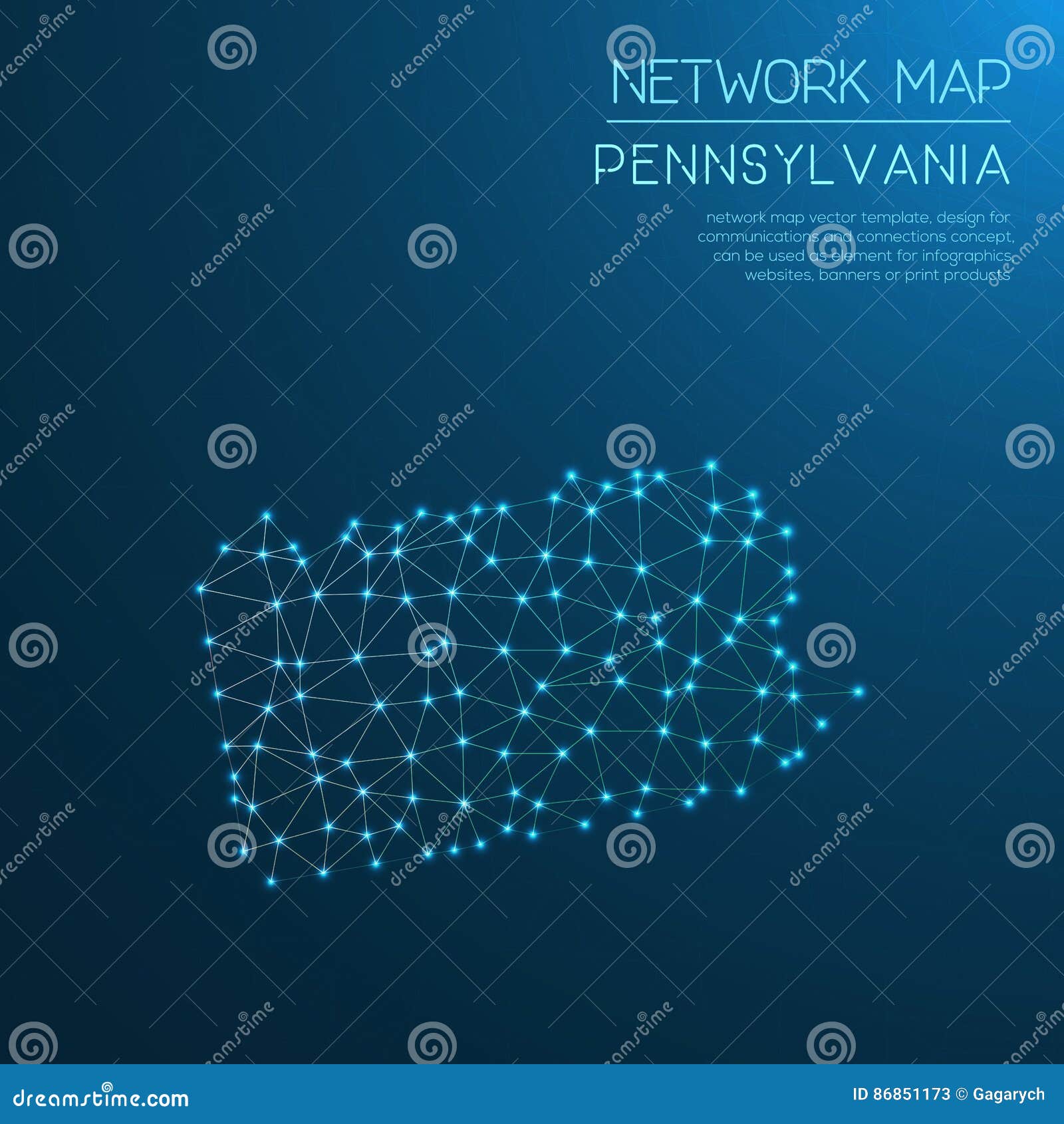Pennsylvania network map. stock vector. Illustration of concept 86851173