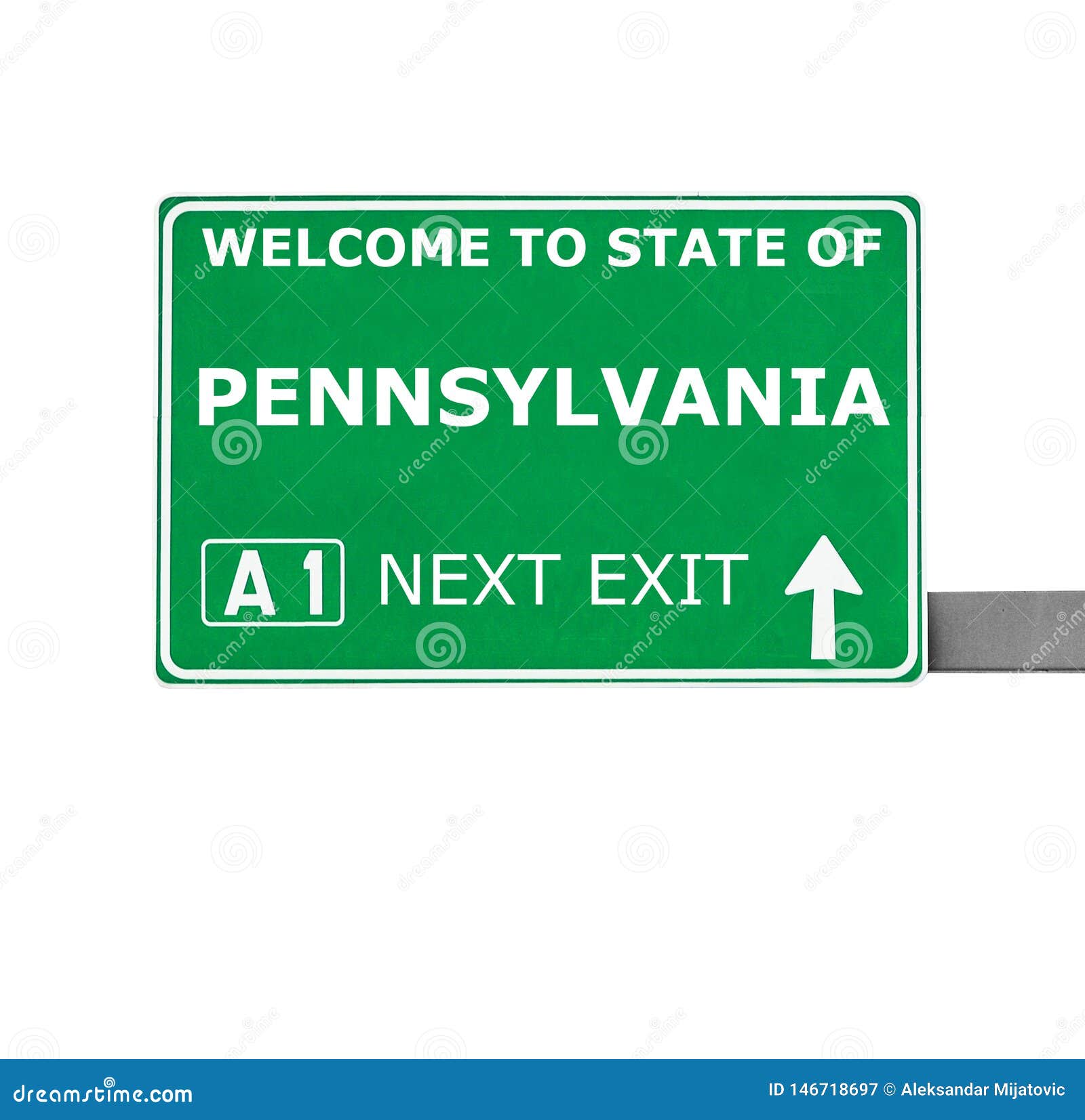 PENNSYLVANIA Road Sign Isolated on White Stock Image Image of guide