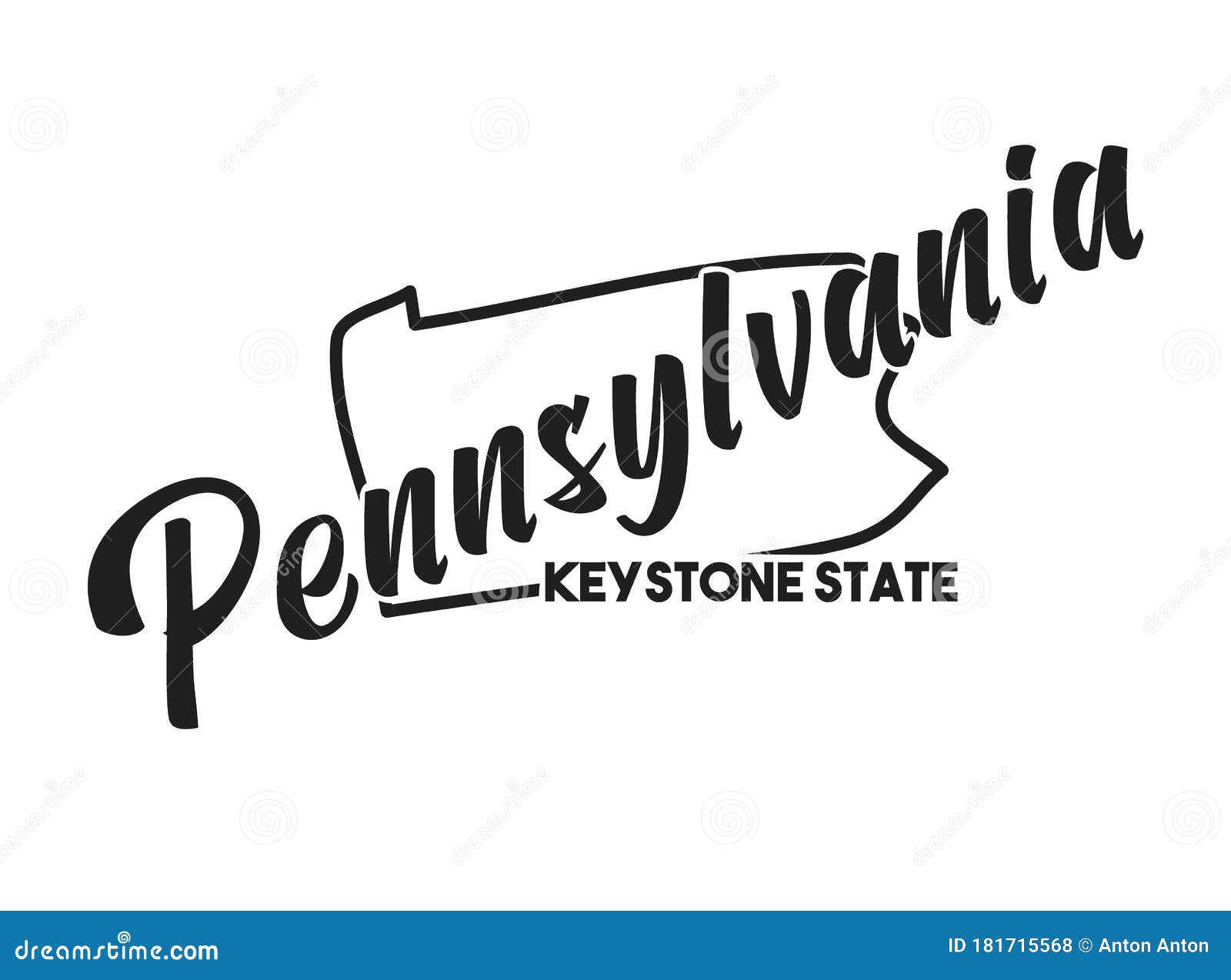 Pennsylvania Vector Silhouette. Nickname Inscription ...
