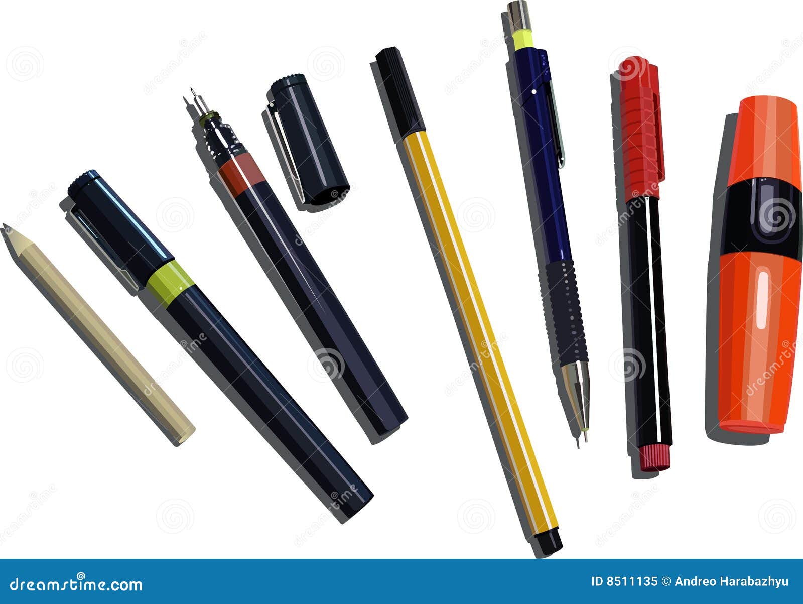 Multi Color Ballpoint Pen Stock Illustrations – 17 Multi Color