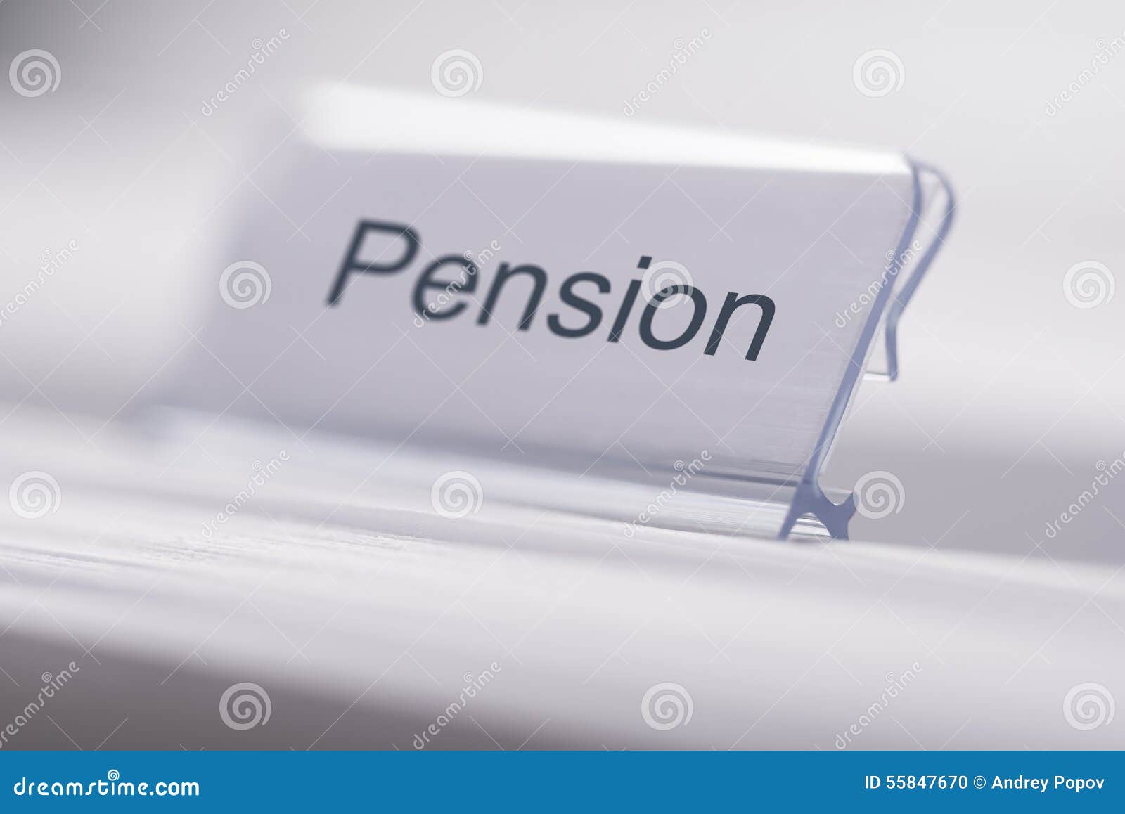 pension tag on table