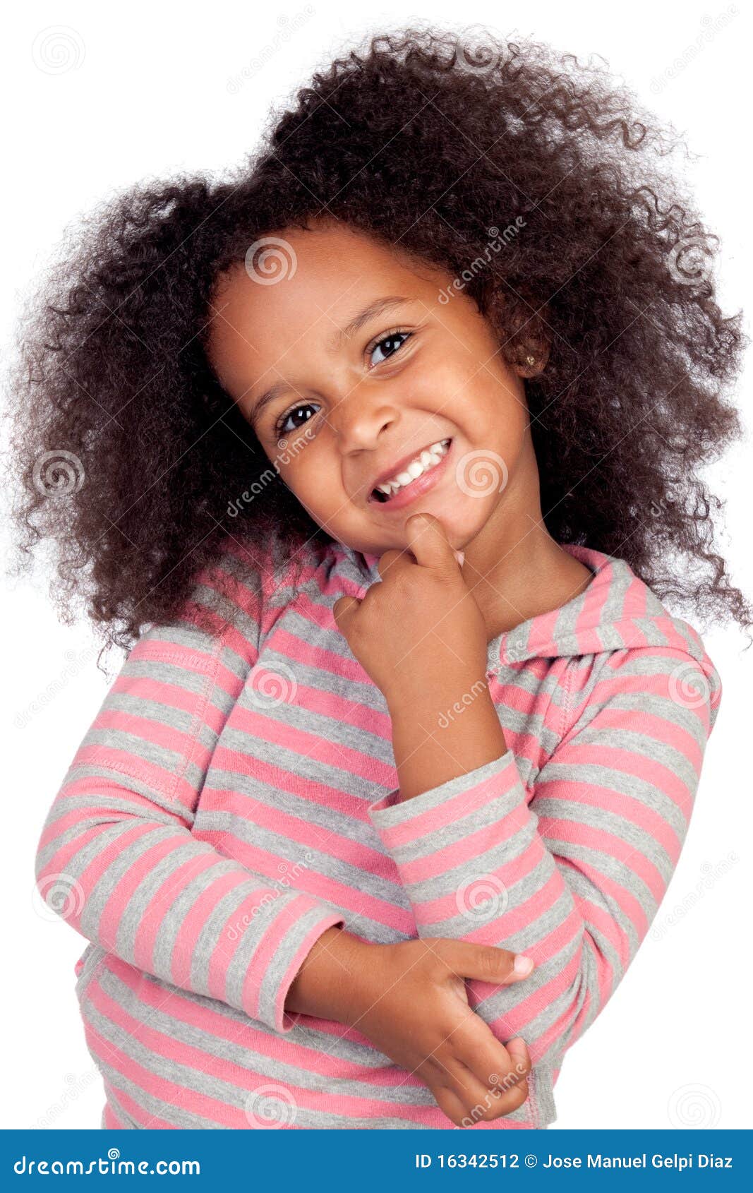 Pensive African Little Girl Stock Photo - Image: 16342512