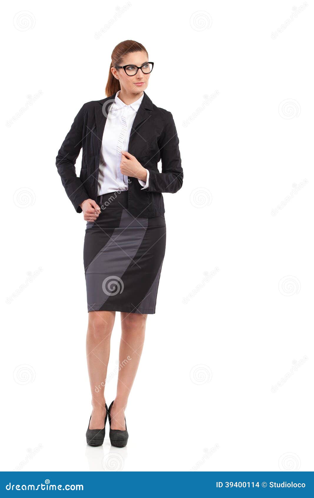 Business woman in tight skirt