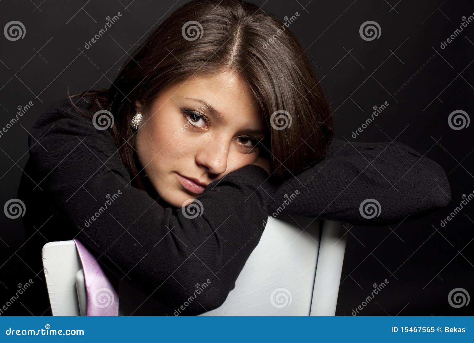 Pensive Look Stock Image Image Of Hair Young Pink 15467565 