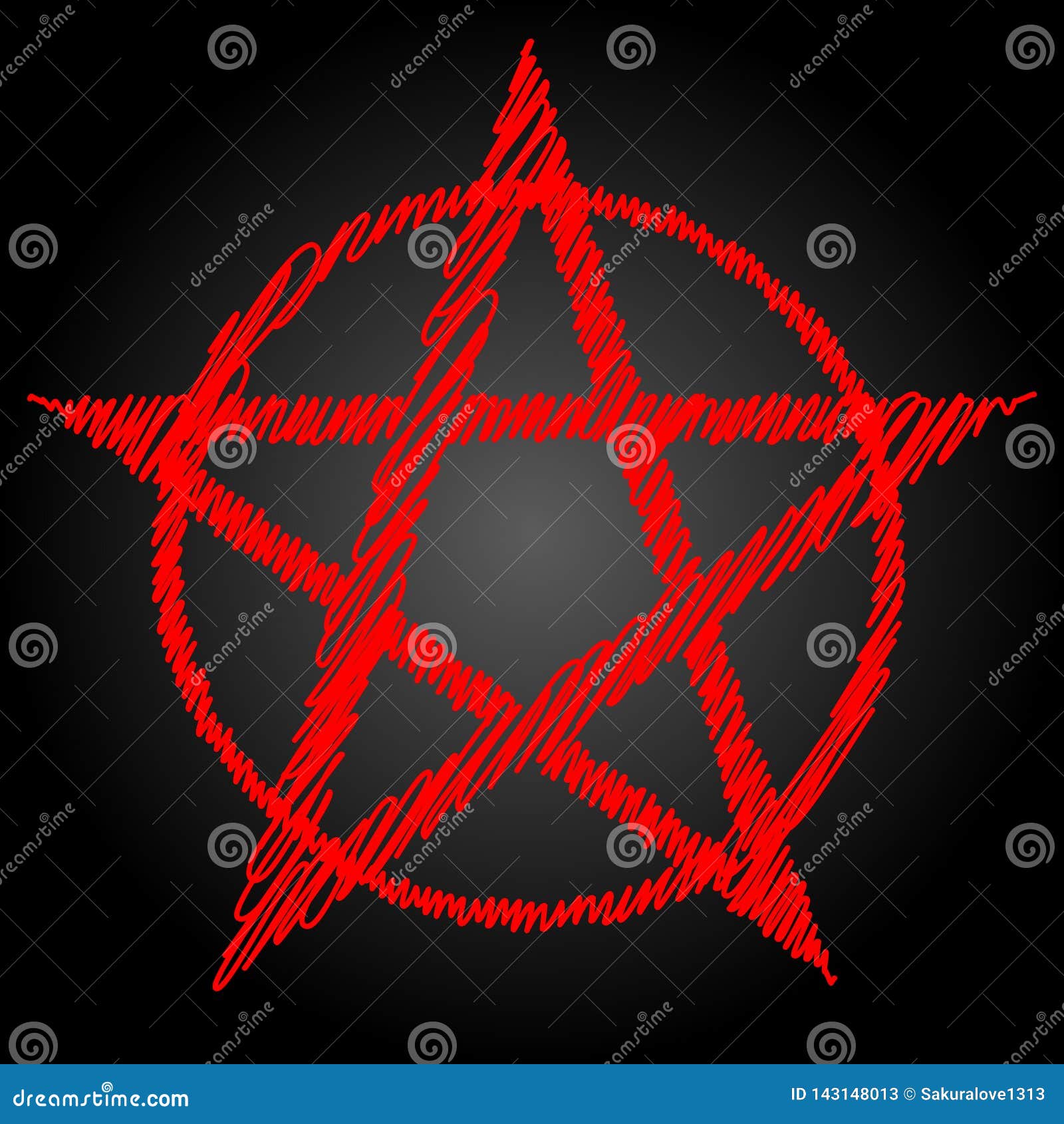 pentagram blood red runic spell circle. satanic sign, magic casting ring. pentalpha, pentangle