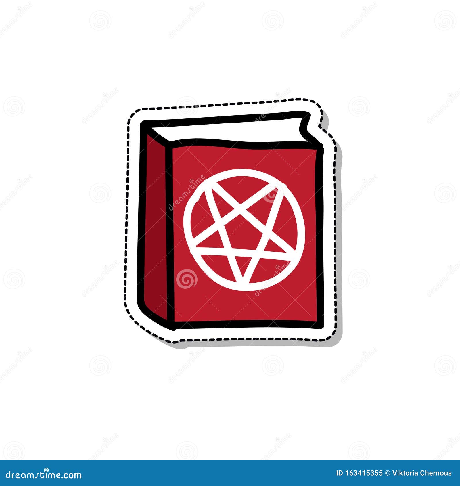 Pentagram Book Doodle Icon, Vector Illustration Stock Illustration ...