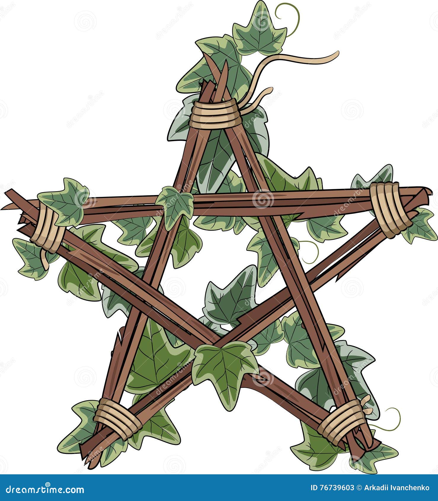 Pentagram entwirrter Efeu vektor abbildung. Illustration