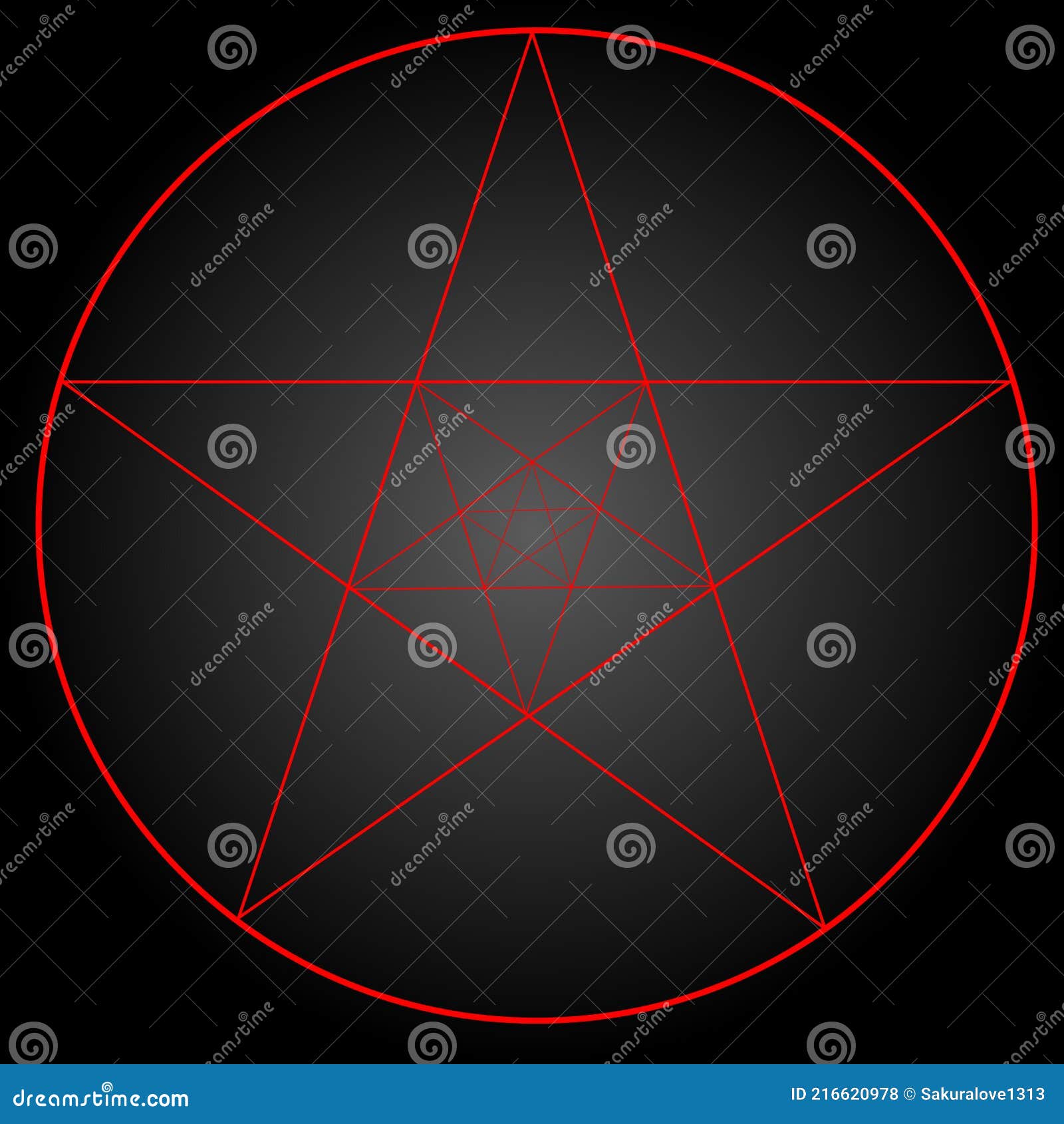 pentagram or pentalpha or pentangle. dot work ancient pagan  of five-pointed star  . black