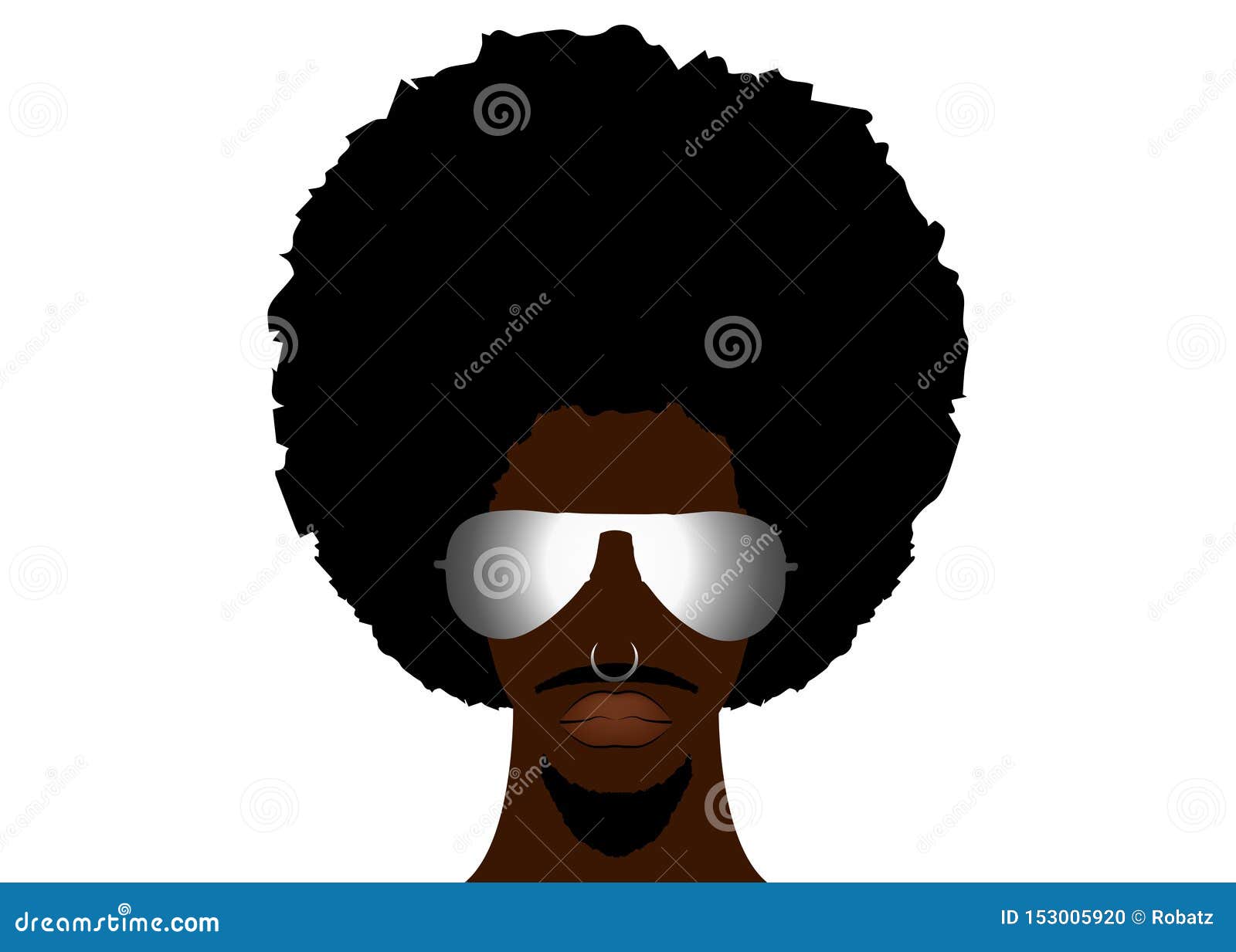 Penteado Retro Do Homem Em 1970 S Crespo, Os Anos 70 Com Cavanhaque E  Perfuração Homem Africano Fresco Funky Com Penteado E Os óc Ilustração do  Vetor - Ilustração de funk, projeto: 153005920