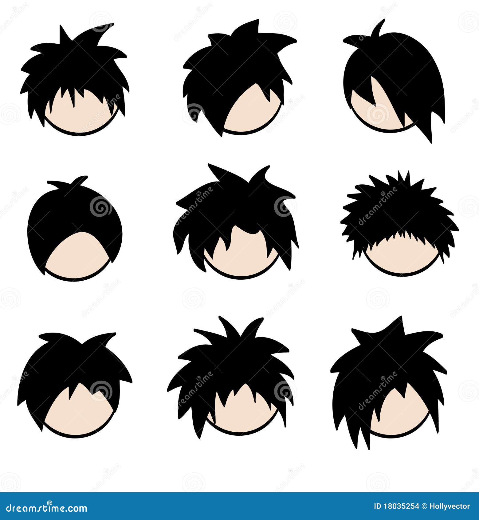 conceitos de cabelo emo 4636391 Vetor no Vecteezy