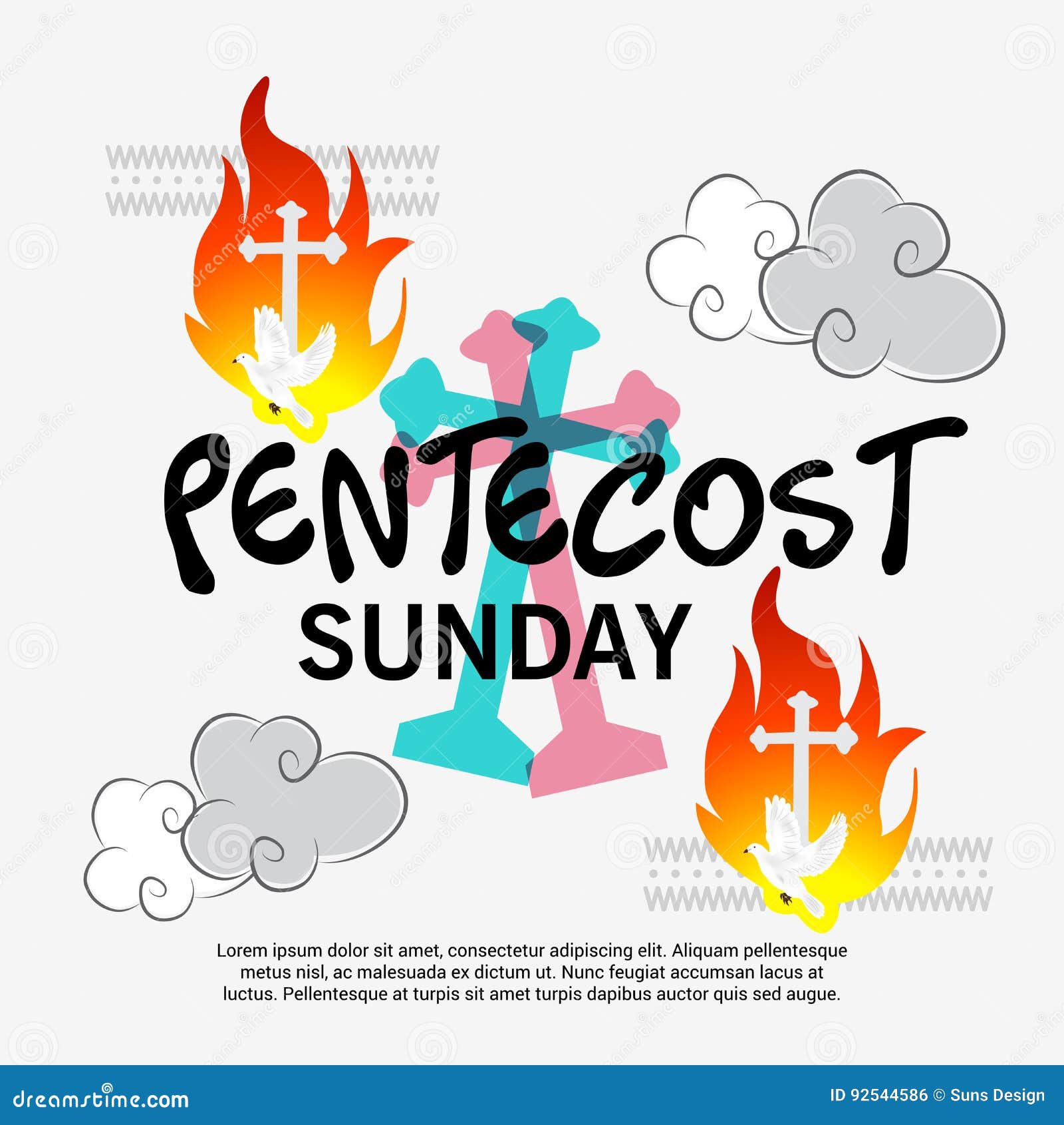 Pentecost Sunday. stock illustration. Illustration of catholic - 92544586